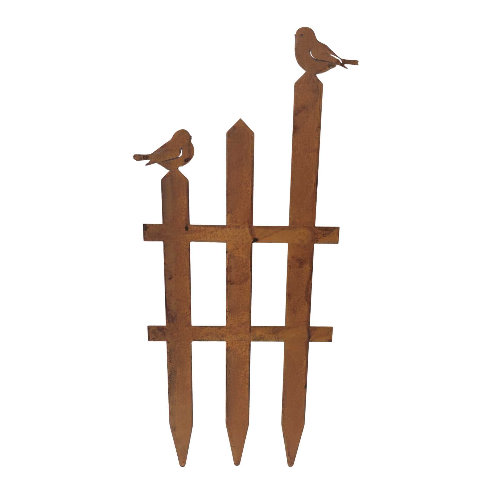 Darstellung von Zaun m. 2 Vögel klein rusty