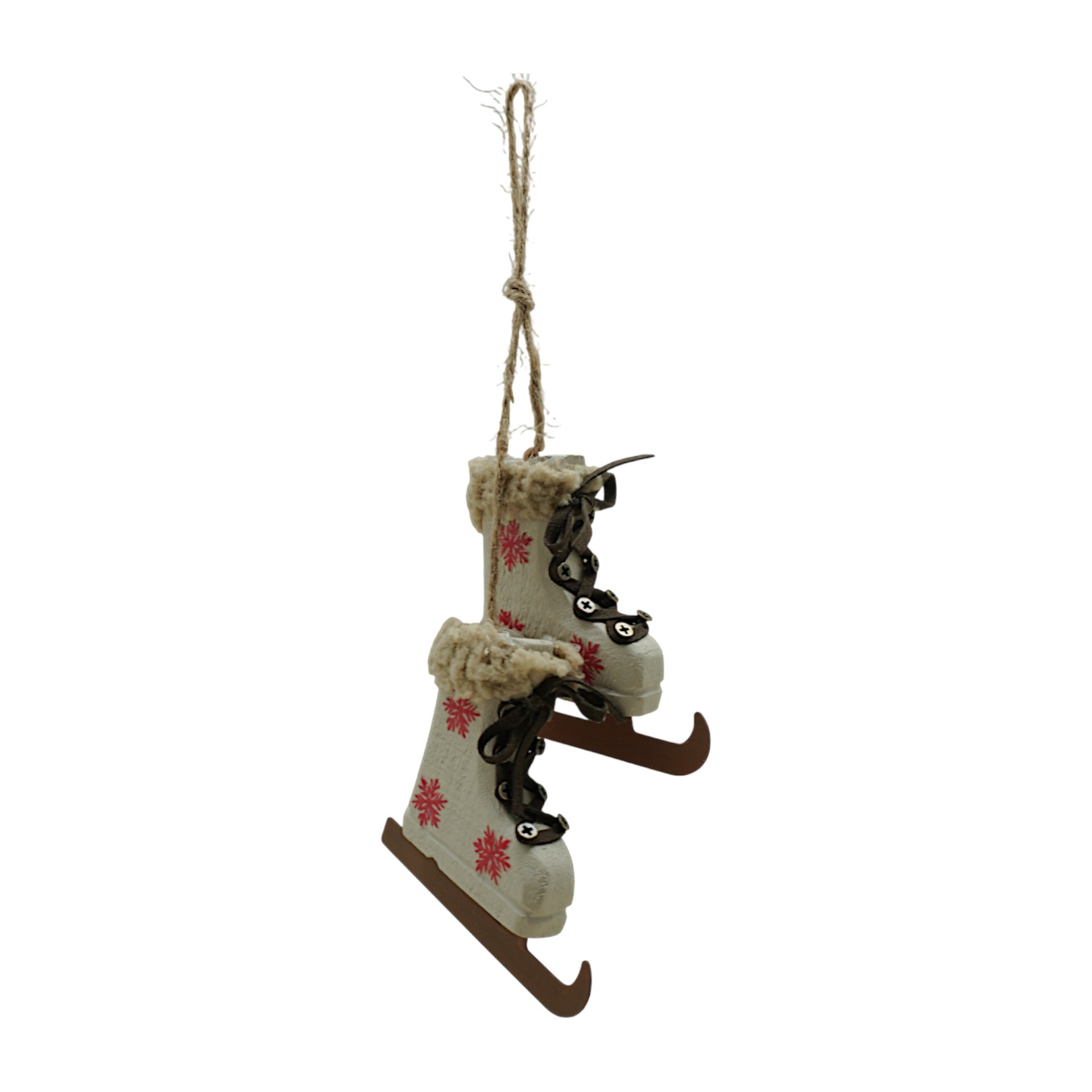 Darstellung von Schlittschuh paar weiss, Flocken