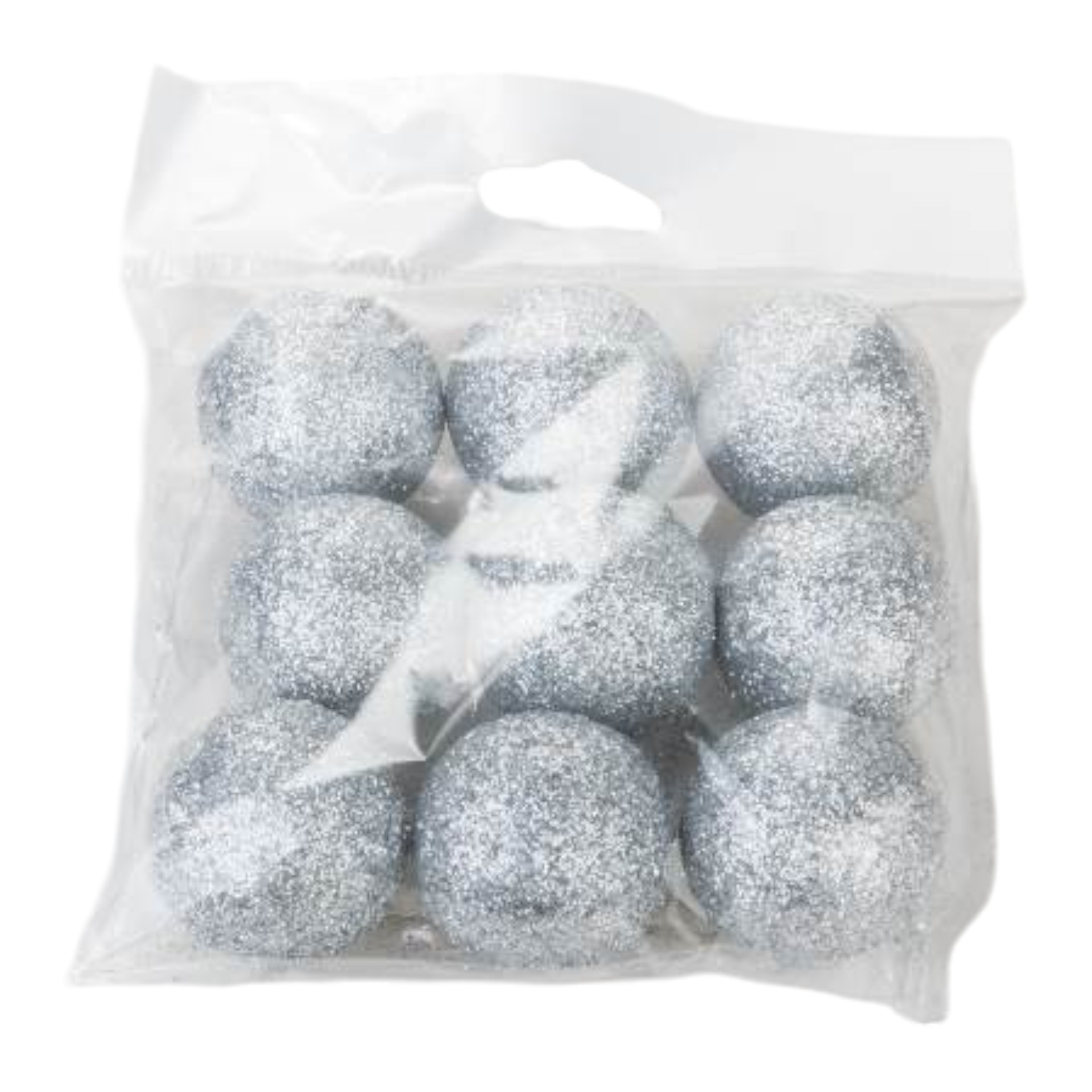 Dekokugeln 9tlg. silber klein in bag Darstellung von Dekokugeln 9tlg. silber klein in bag