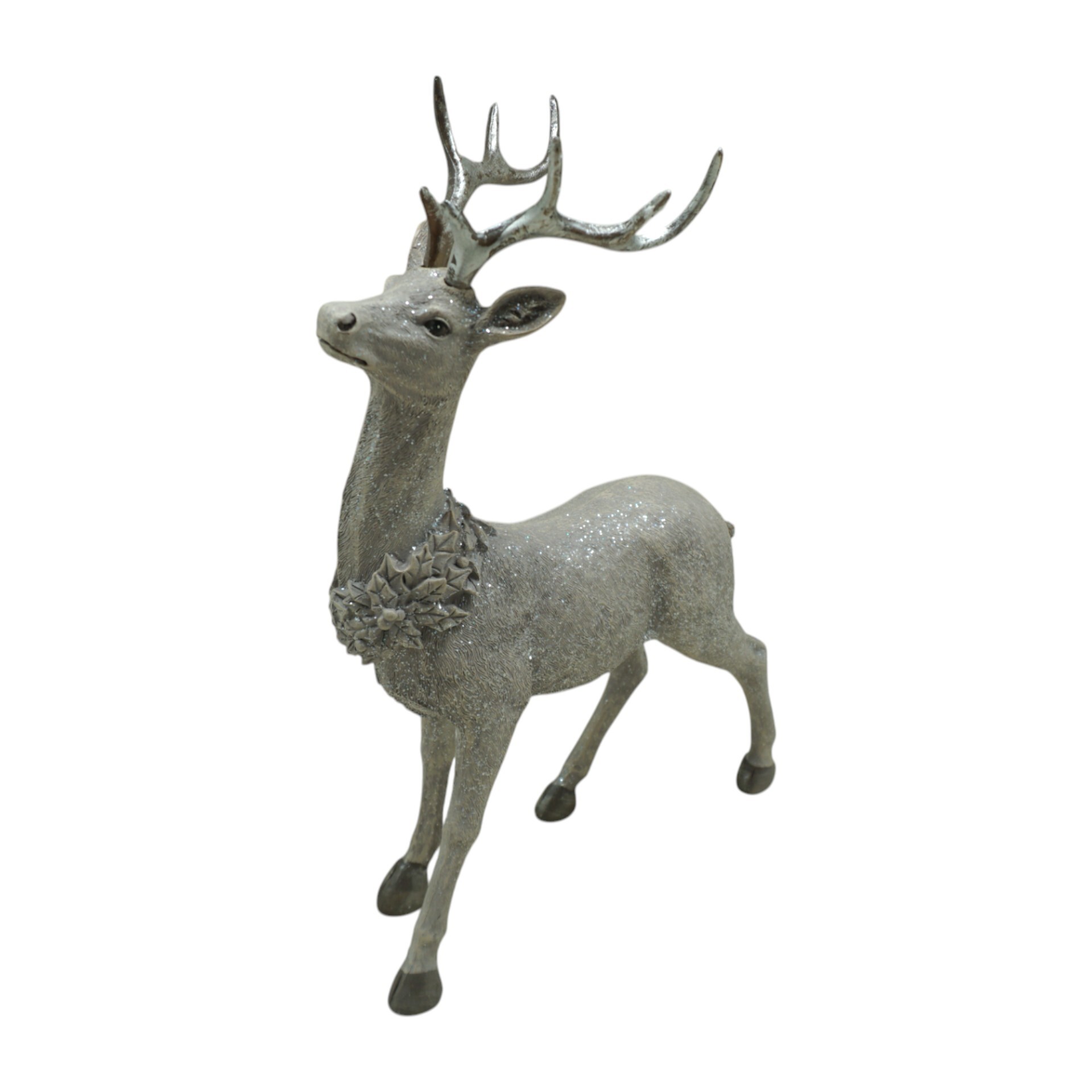 Darstellung von stehender Hirsch grau/silber