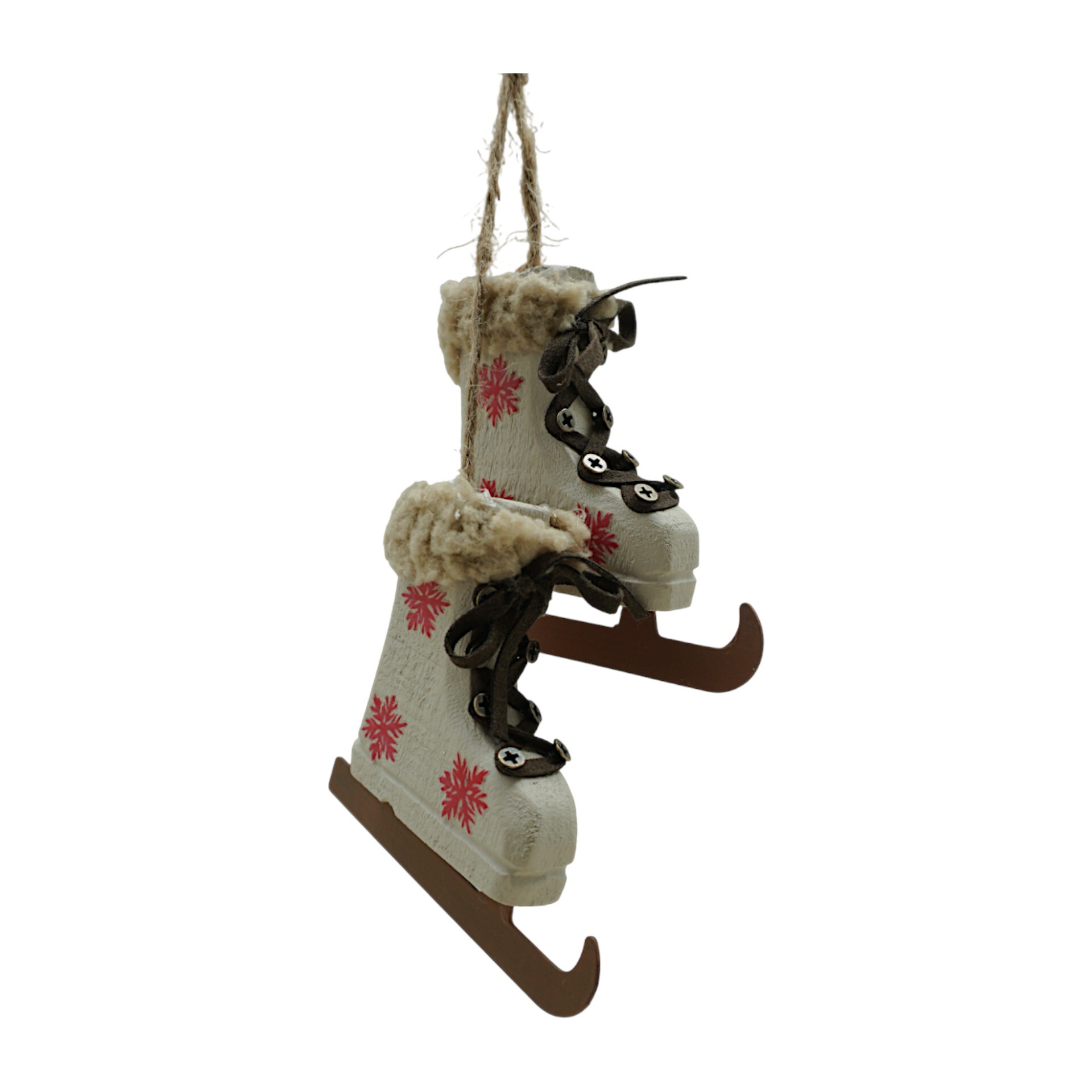 Darstellung von Schlittschuh paar weiss, Flocken