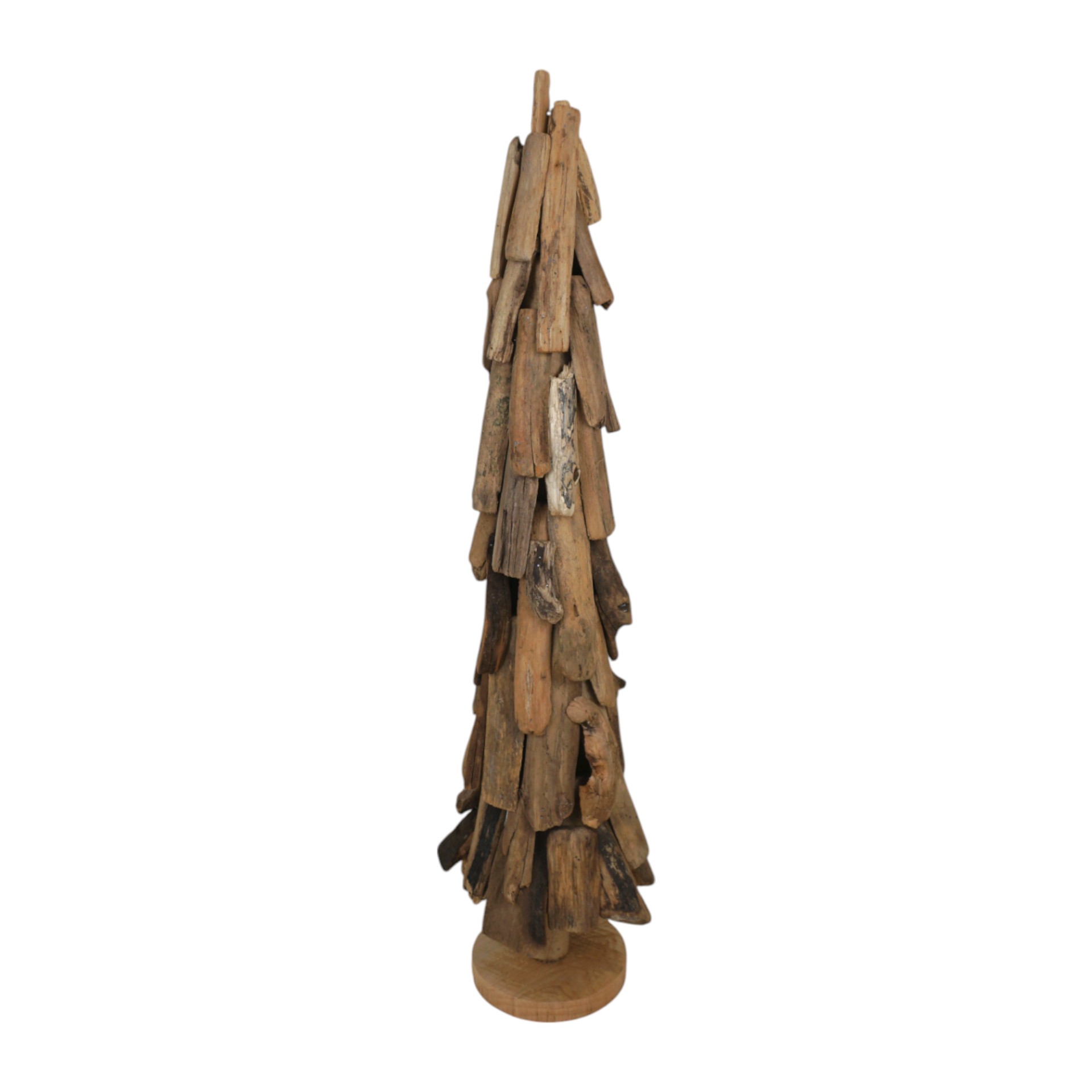 Darstellung von Holzbaum gross geschnitzelt auf Fuss 14 cm