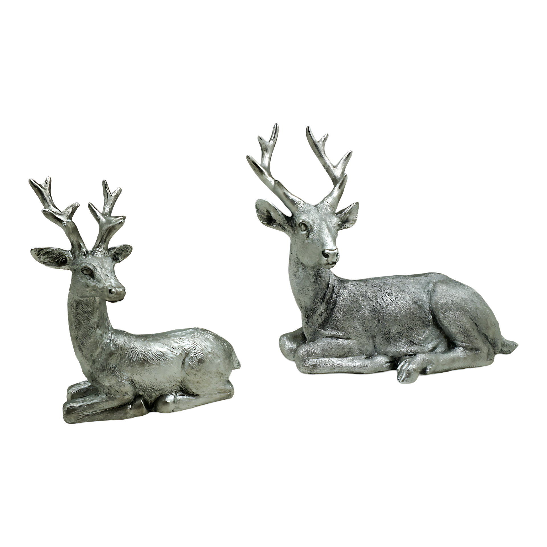 Darstellung von liegender Hirsch gross silber