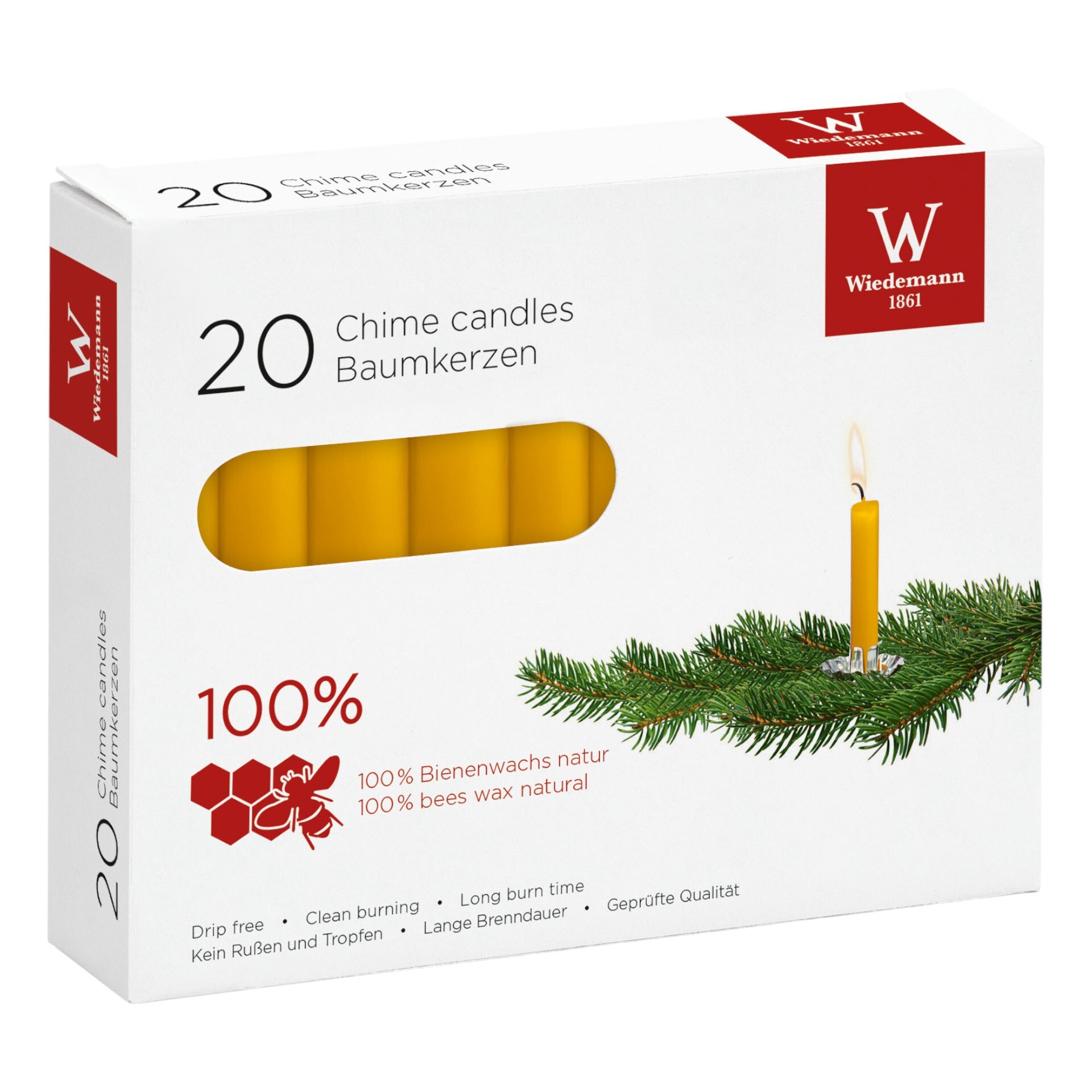 Darstellung von Baumkerze Bienenwachs 100% NATUR