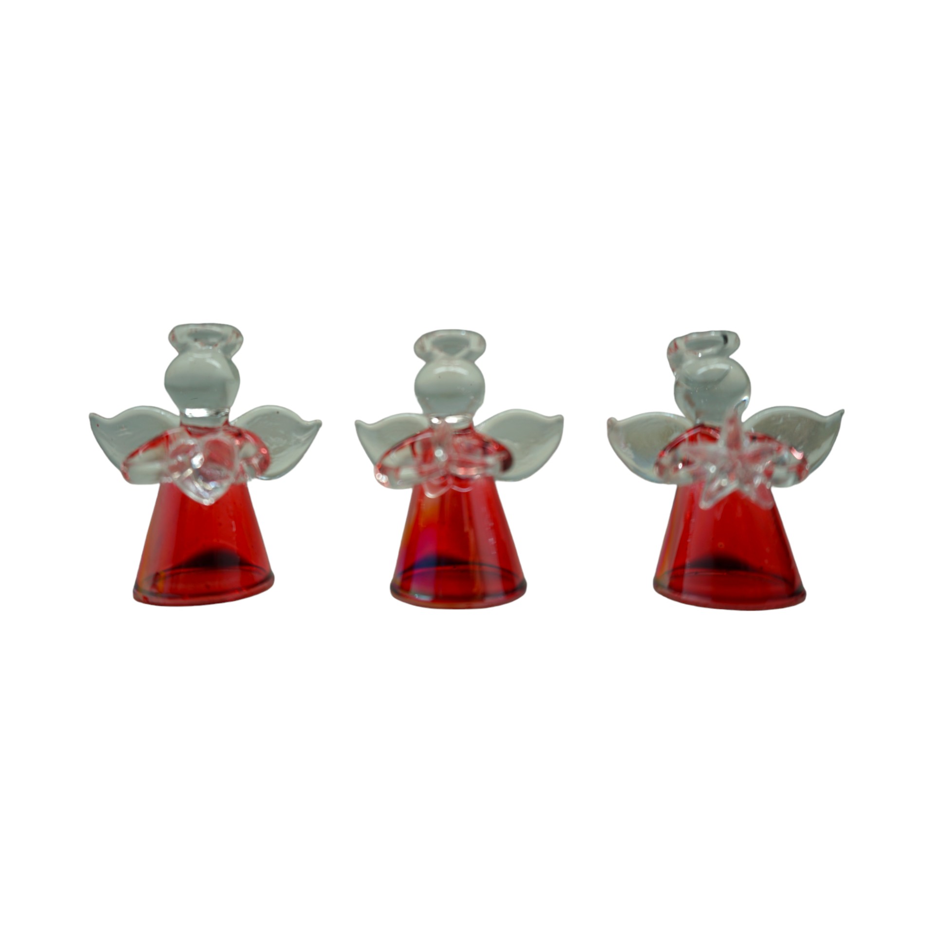 Darstellung von Glasengel natur rot 6tlg.