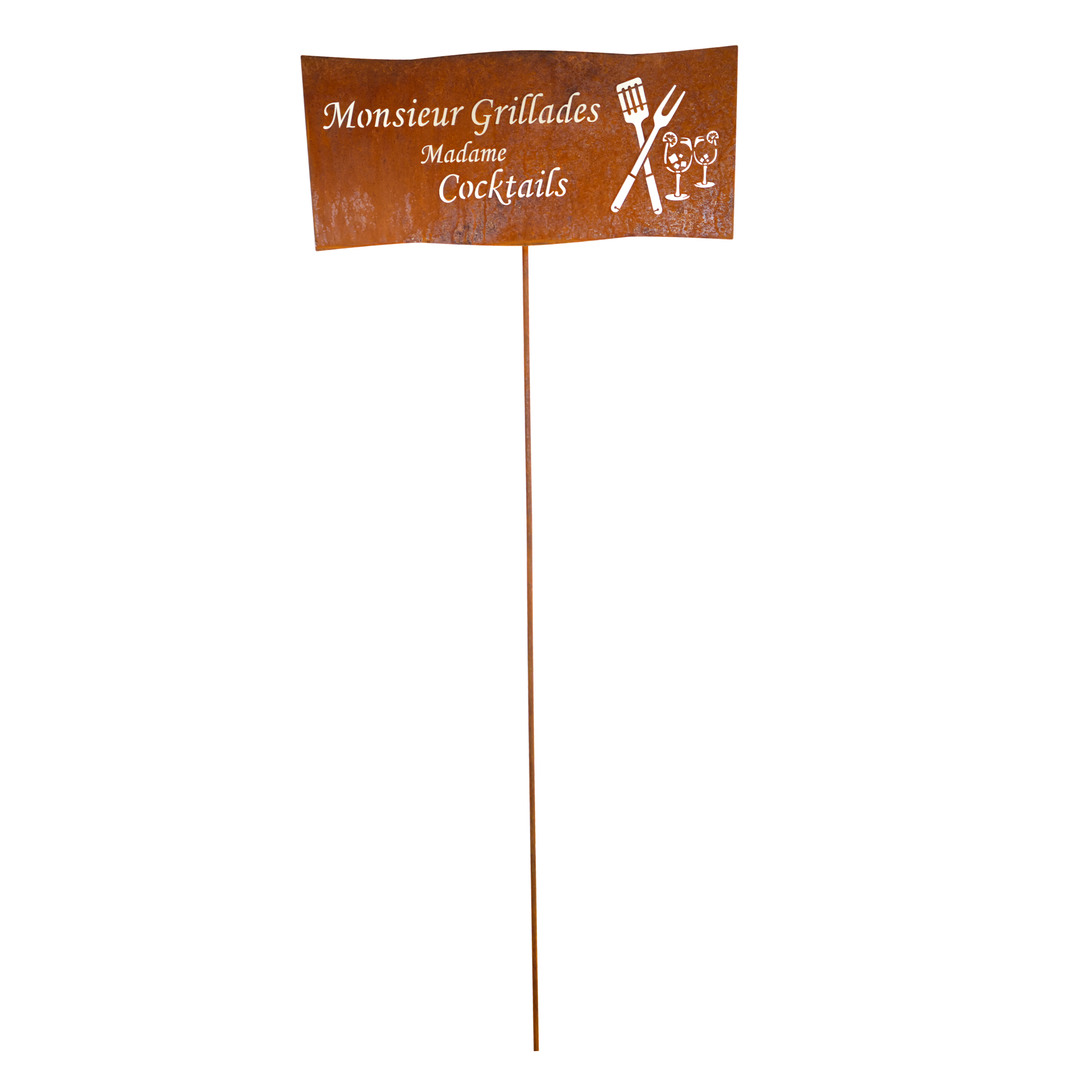 Darstellung von Tafel Monsieur Grillades Madame Cocktails auf Stab