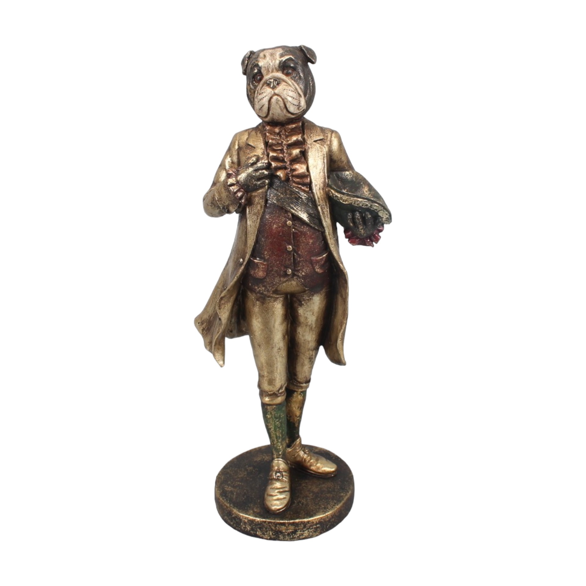 RP Bulldogge in gold stehend h=31 cm Darstellung von RP Bulldogge in gold stehend h=31 cm