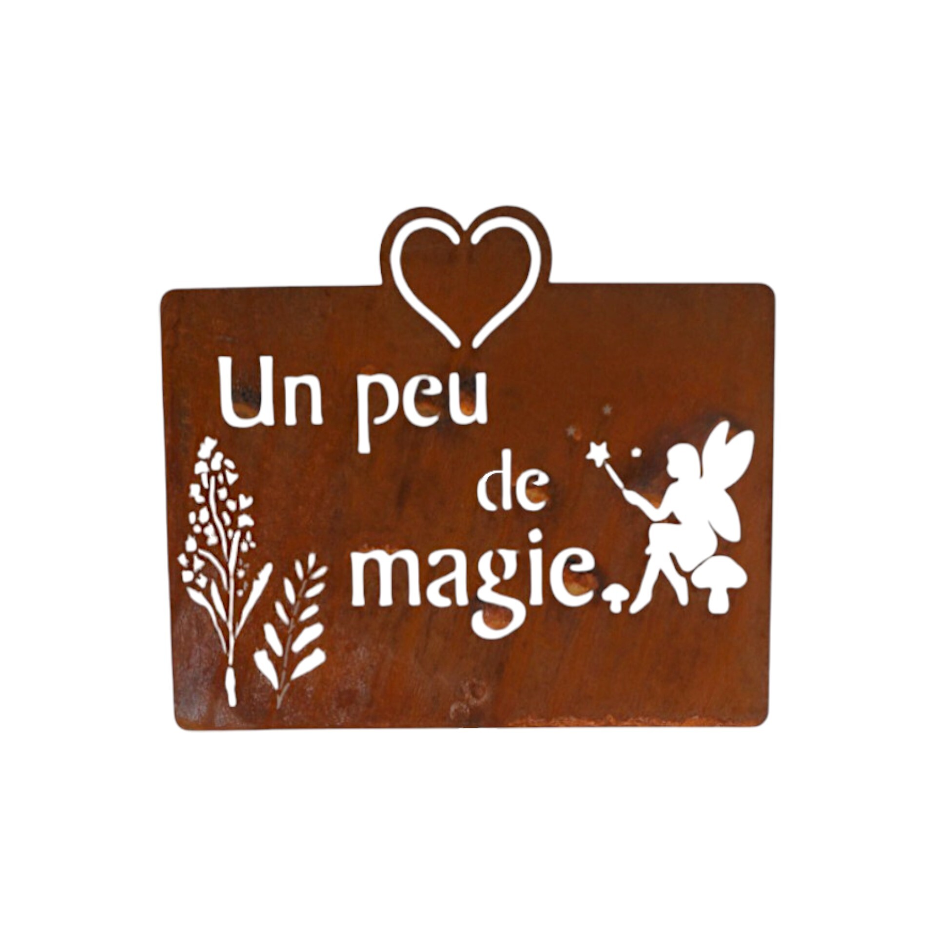 Darstellung von Plaque en métal avec cœur Un peu de magie