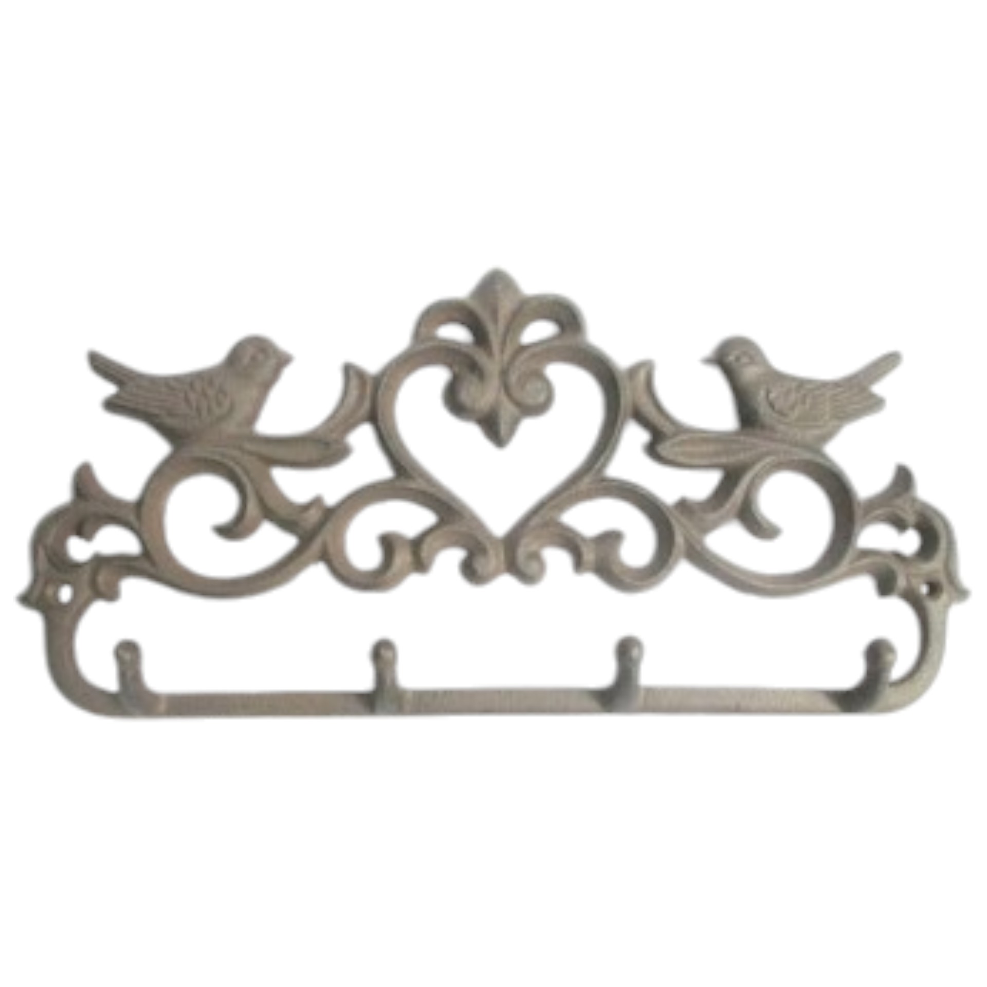 Wandbord mit 4 Haken mit Voegel Darstellung von Wandbord mit 4 Haken mit Voegel