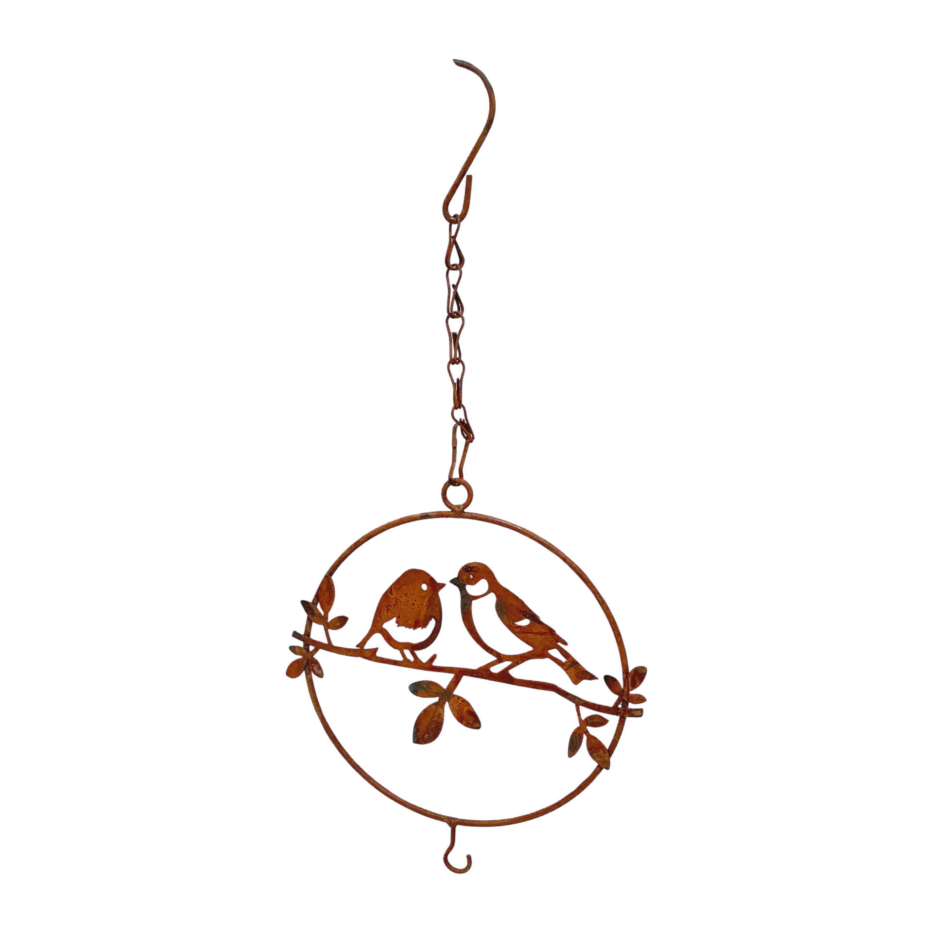 Darstellung von Kreis a. Kette m. 2 Vögel rusty