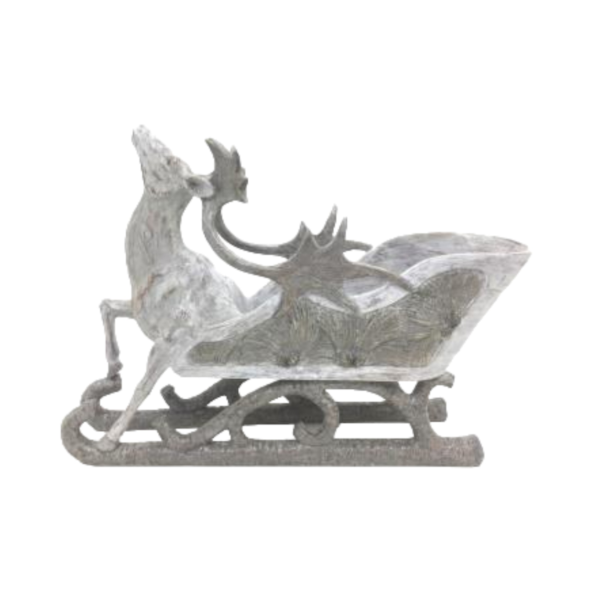 RP Schlitten mit Hirsch klein grau/weiss Darstellung von RP Schlitten mit Hirsch klein grau/weiss