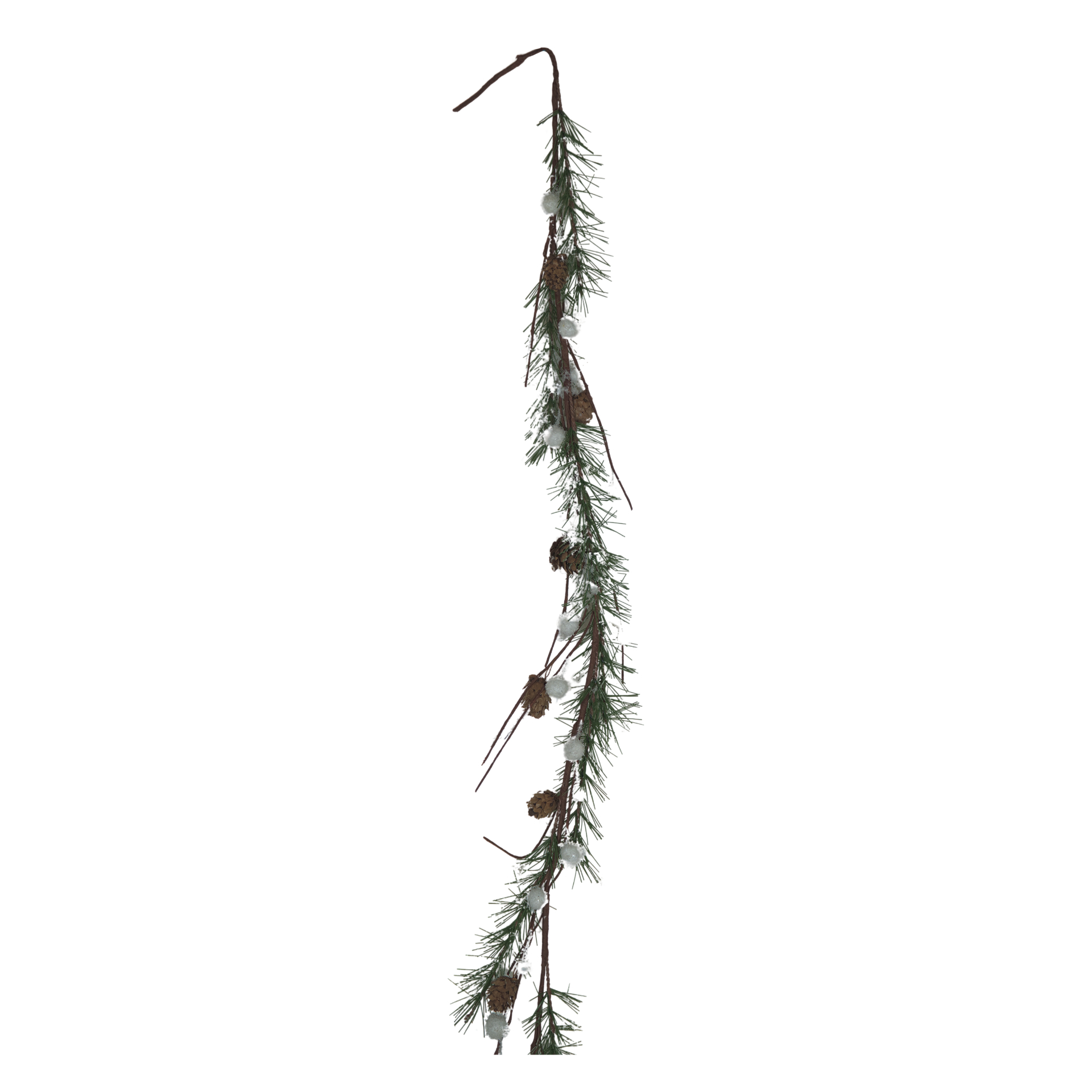 Darstellung von RP Ast/Girlande Weiss,m.Zapfen 120 cm