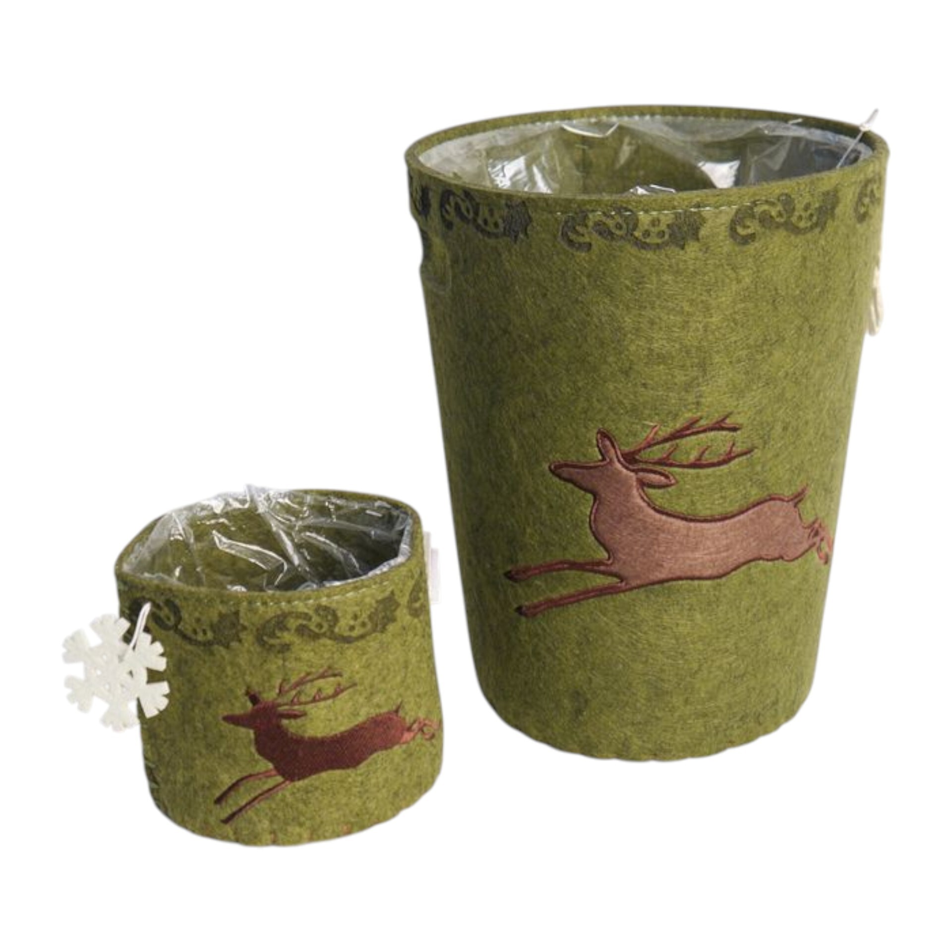 rundes Filzkörbchen m.Hirsch u.Flocke Darstellung von rundes Filzkörbchen m.Hirsch u.Flocke