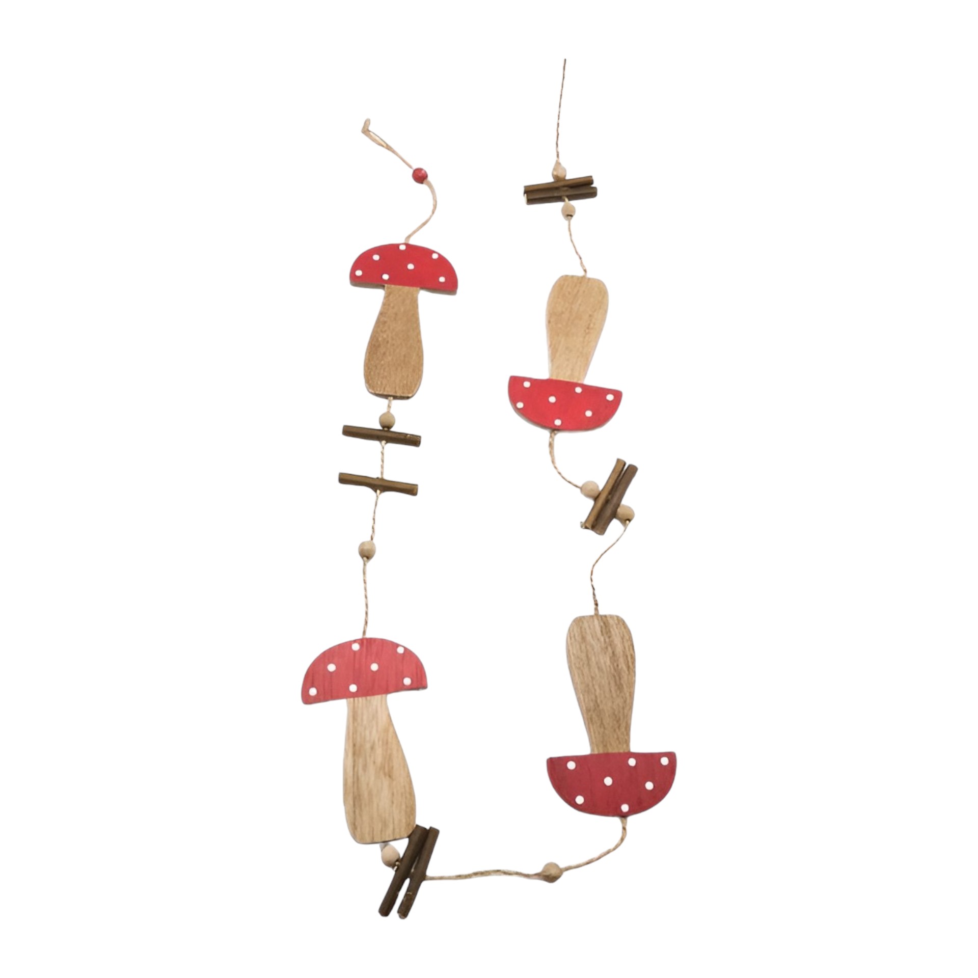 RP Girlande m. Fliegenpilzen Holz Darstellung von RP Girlande m. Fliegenpilzen Holz