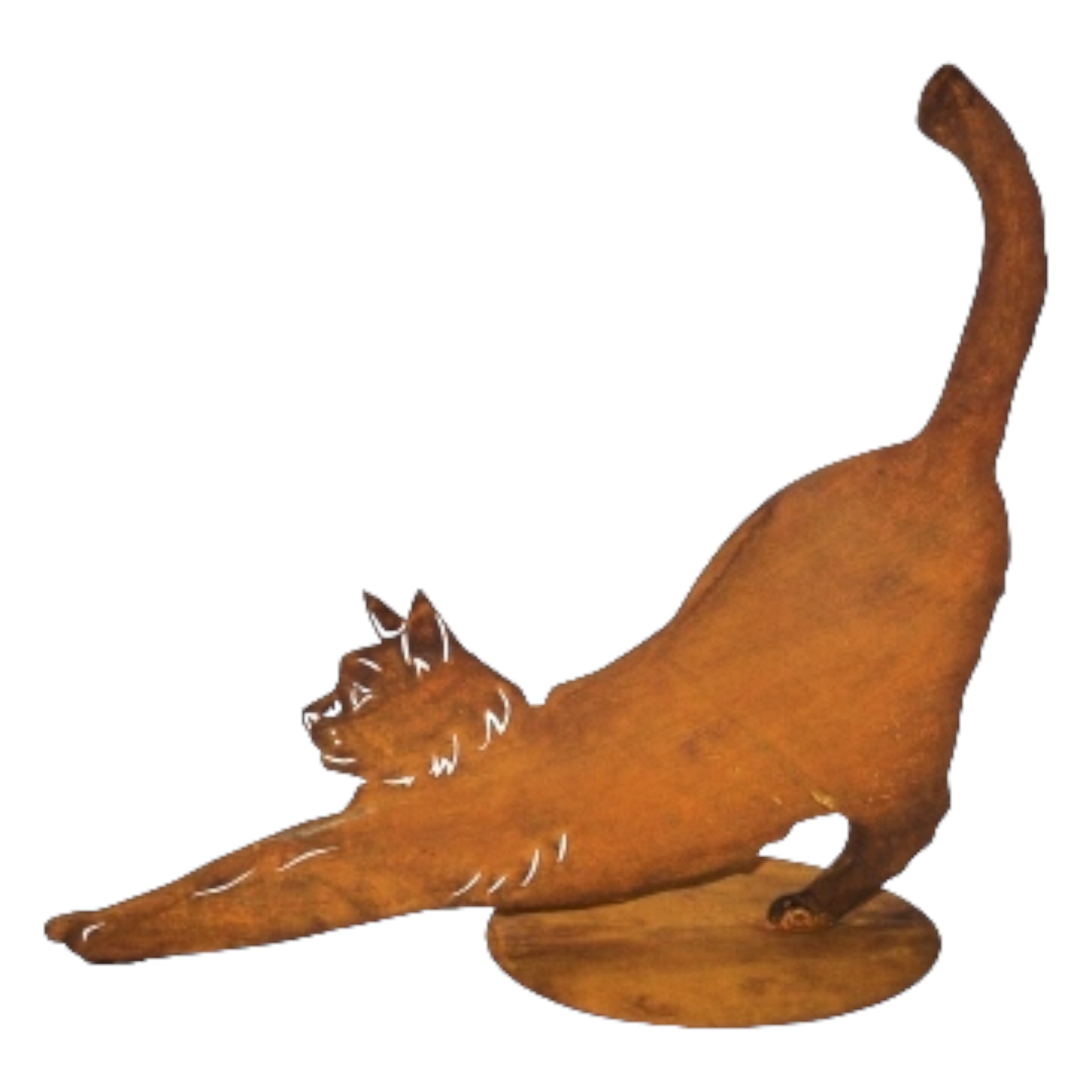 reckende Katze  auf Platte gross Darstellung von reckende Katze  auf Platte gross