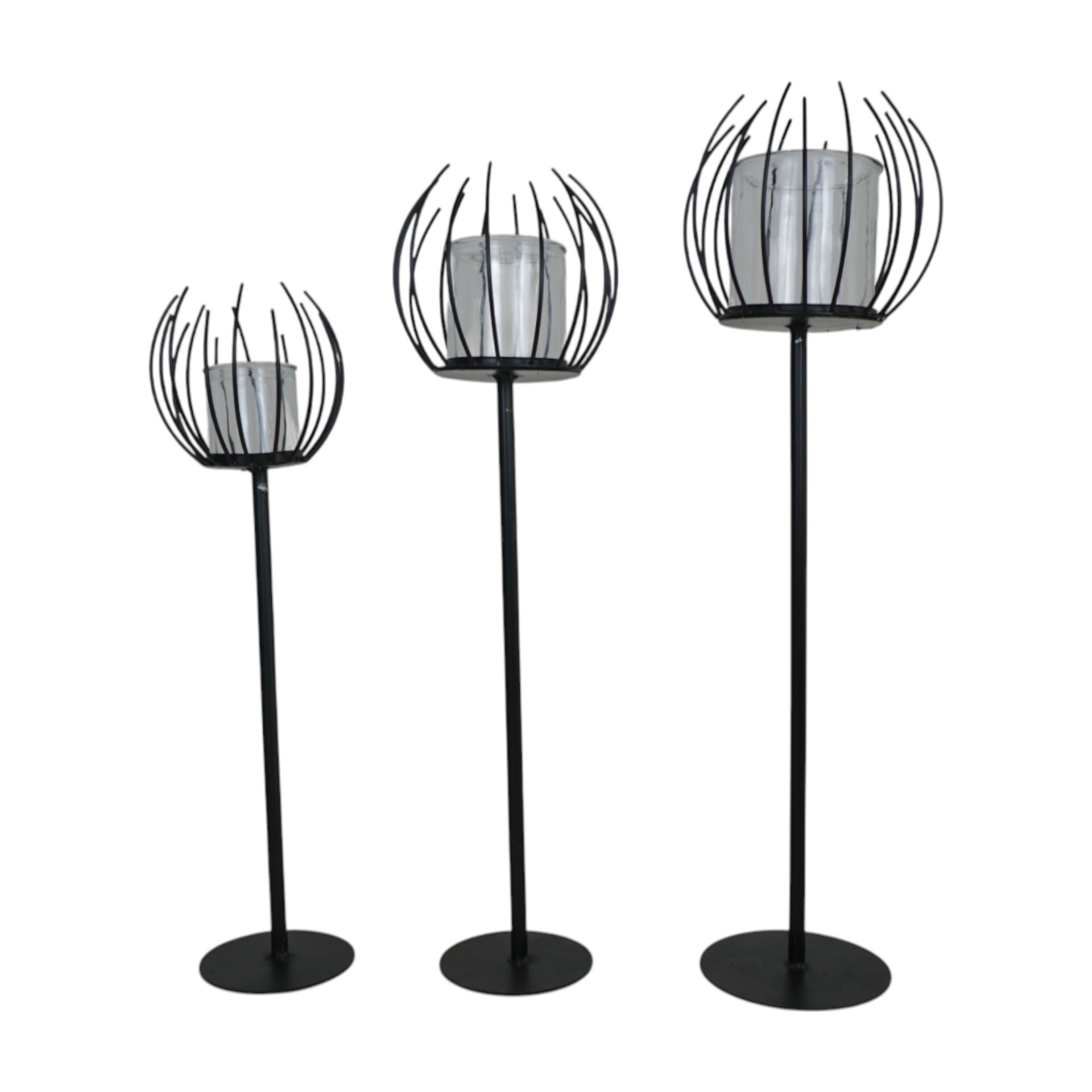 Darstellung von Windlicht Spinne schwarz gross a. Fuss