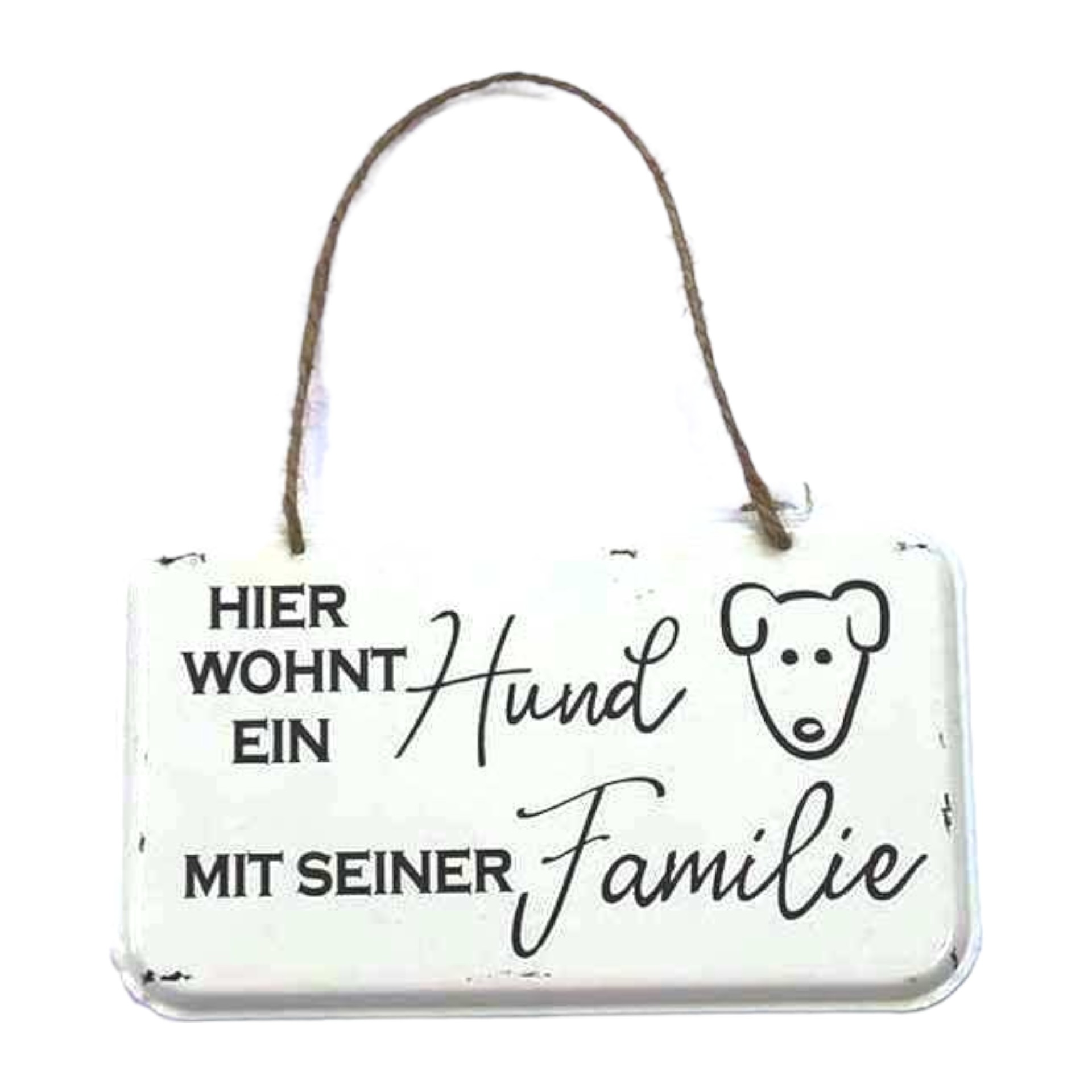 UV-Schild „hier wohnt ein Hund 20x12 cm Darstellung von UV-Schild „hier wohnt ein Hund 20x12 cm