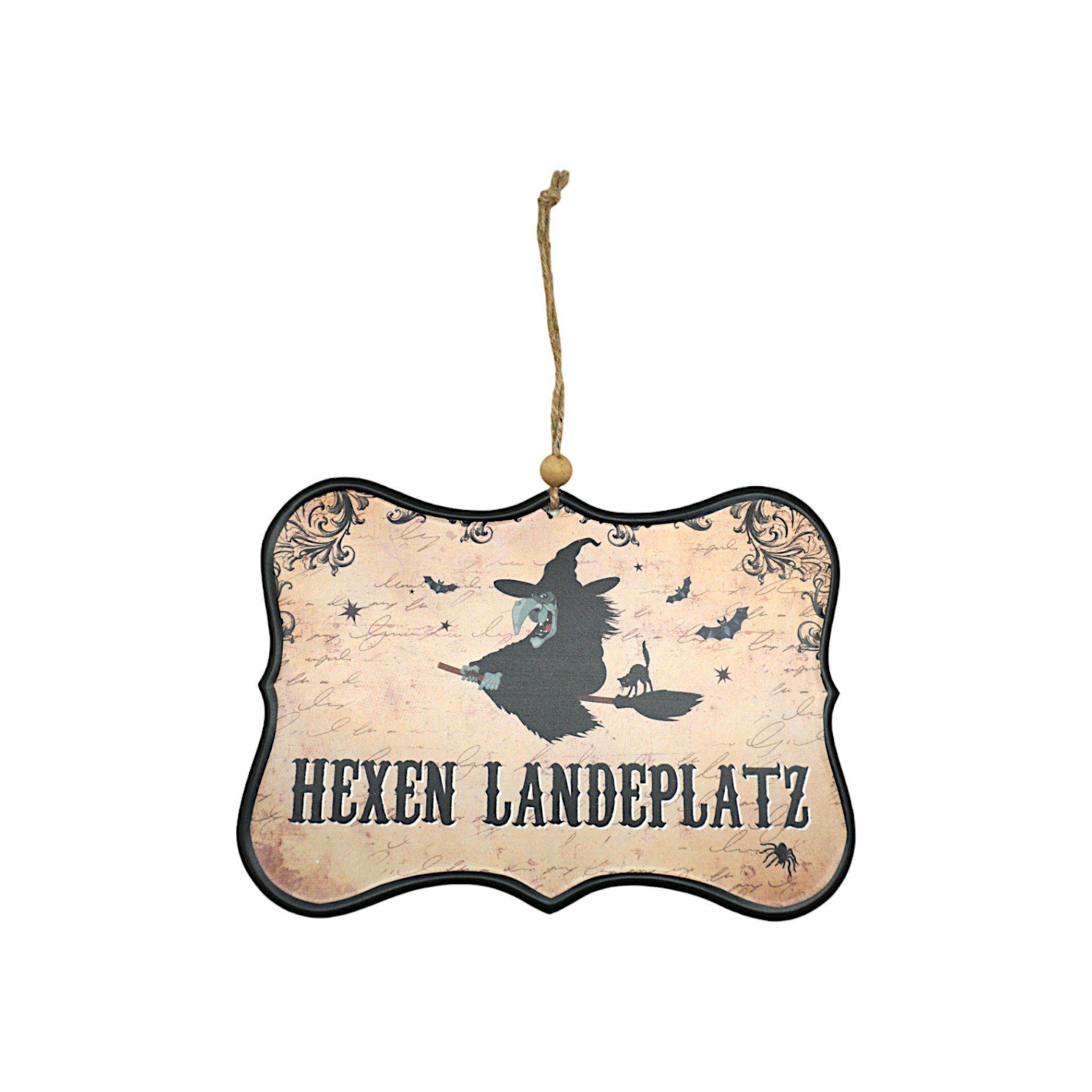 UV Schild Hexen Landeplatz mit Hänger Darstellung von UV Schild Hexen Landeplatz mit Hänger
