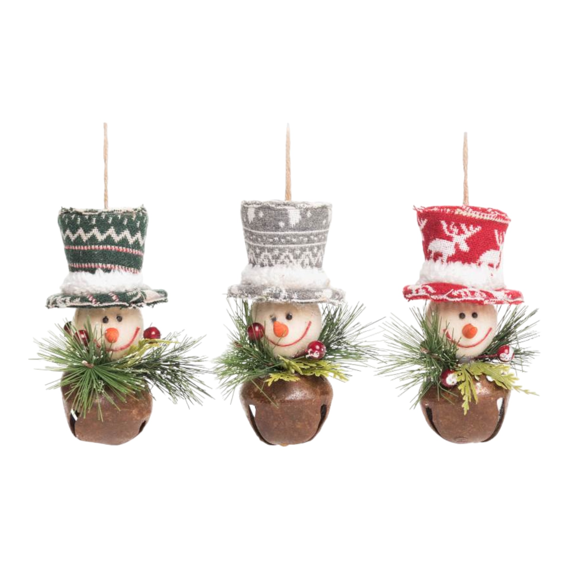 Schneemann mit Hut und Glocke Darstellung von Schneemann mit Hut und Glocke