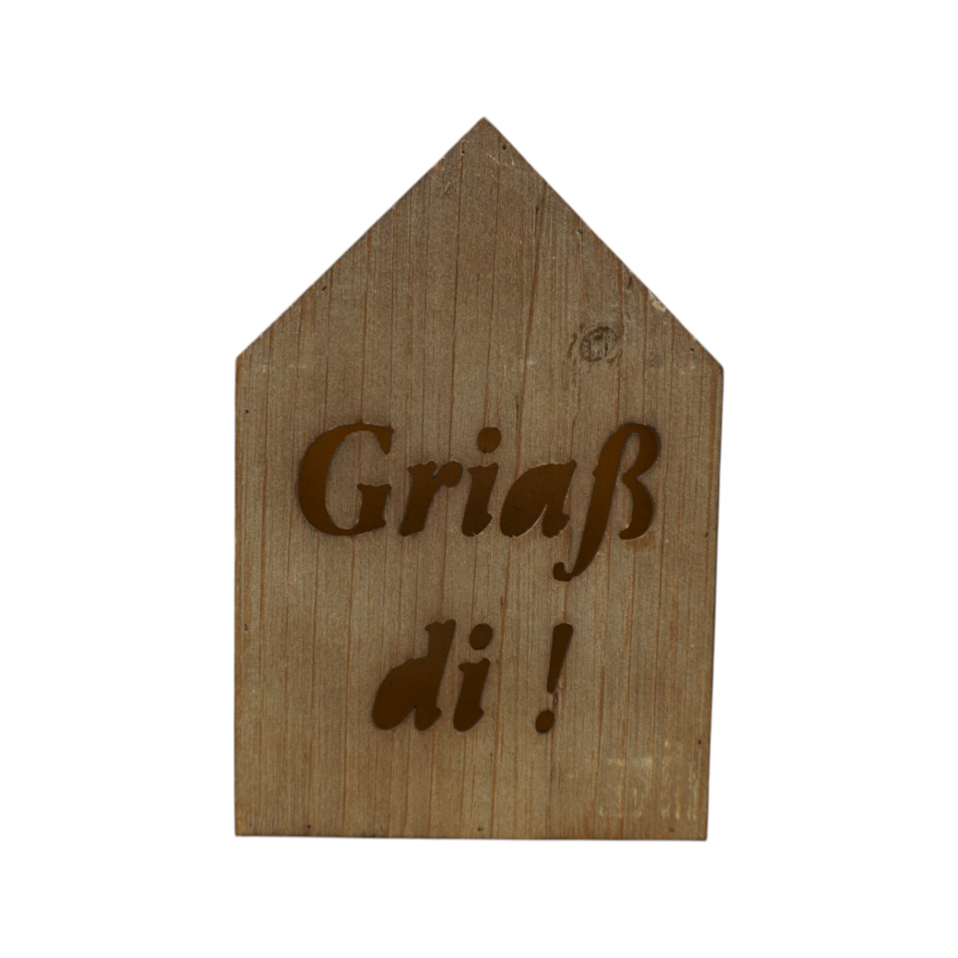 Darstellung von RP Holzschild Griaß di mit Geräuschmelder