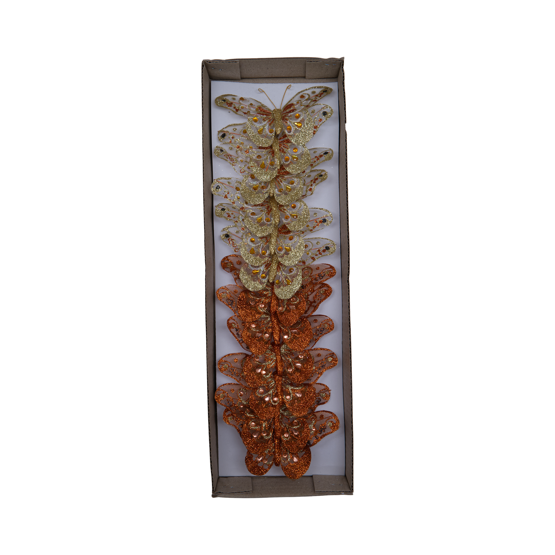 Darstellung von RP Schmetterling gold bronze 13 cm m. Clip