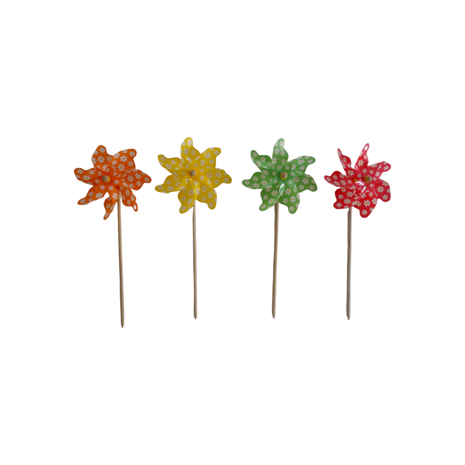 Darstellung von Mehrfarbiger Blumen Propeller a. Stab 4-fach sort. klein