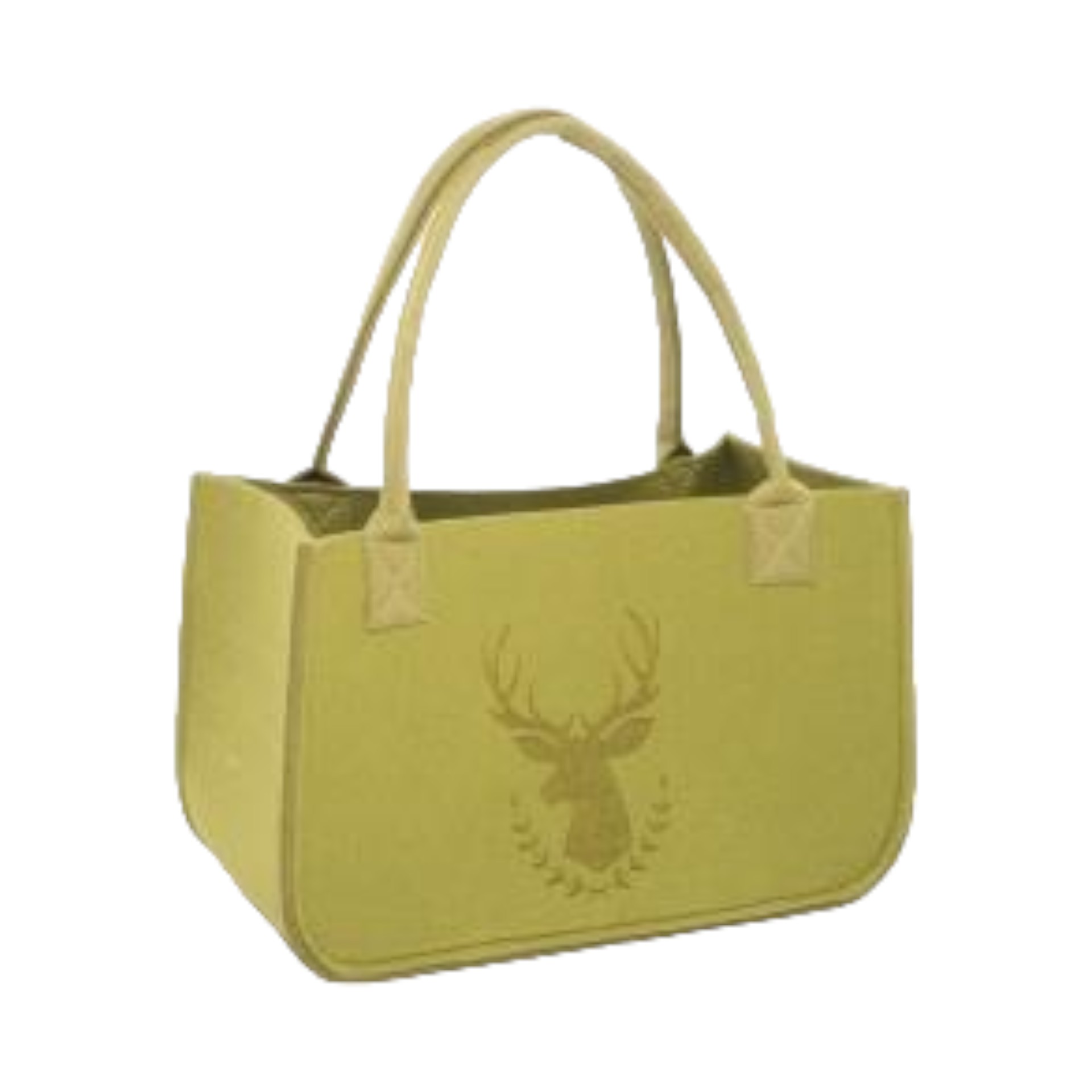 Darstellung von Filztasche grün m. Hirsch mittel 37 cm