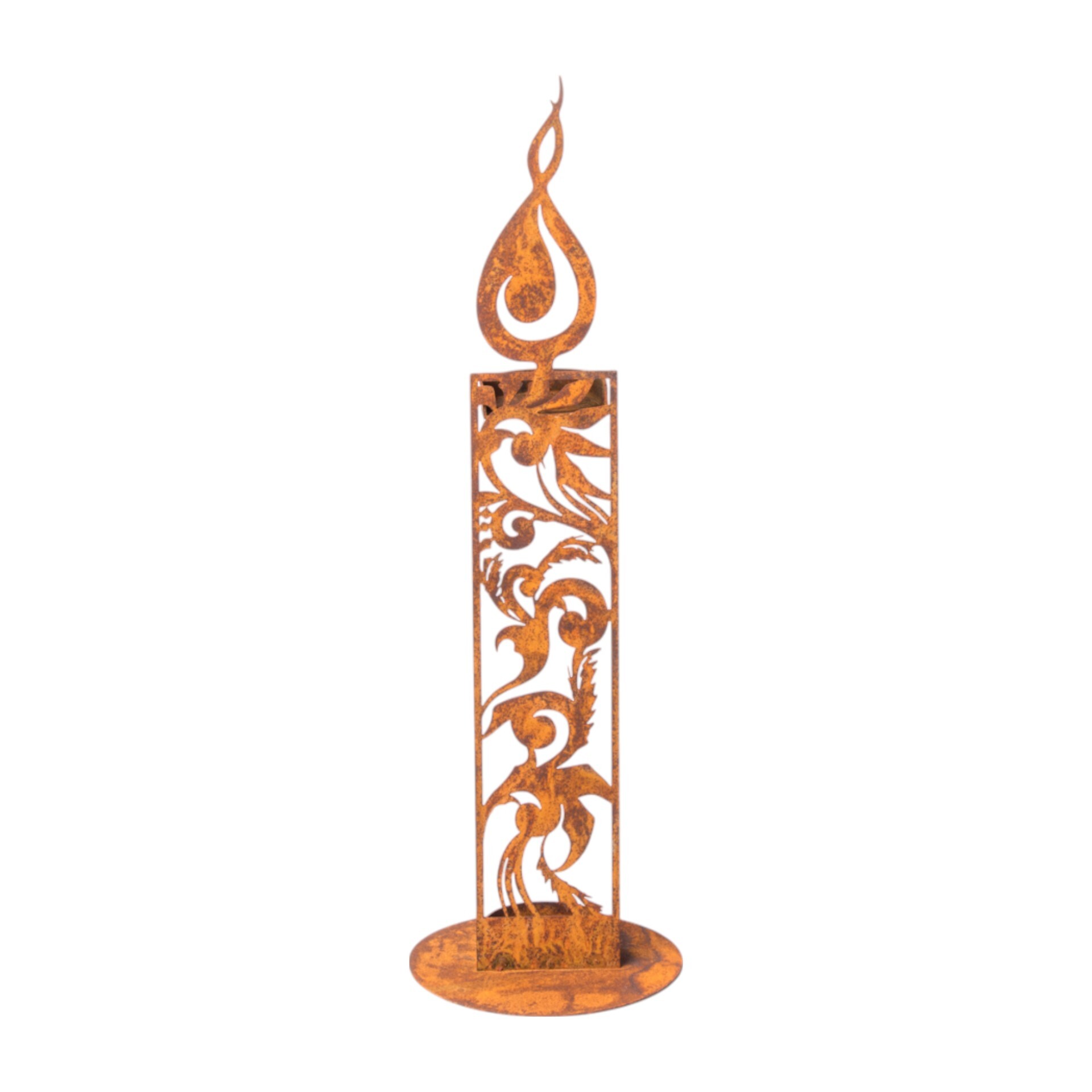 Darstellung von Flamme klein mit 2 Kerzenhalter,  h= 33 cm