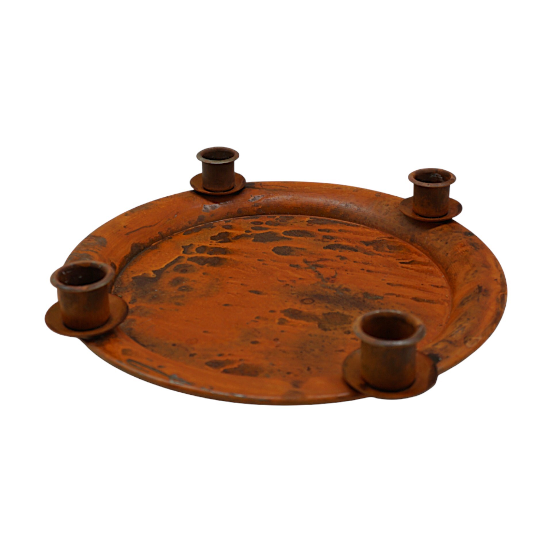 Darstellung von Teller 4 Stabkerzen rusty