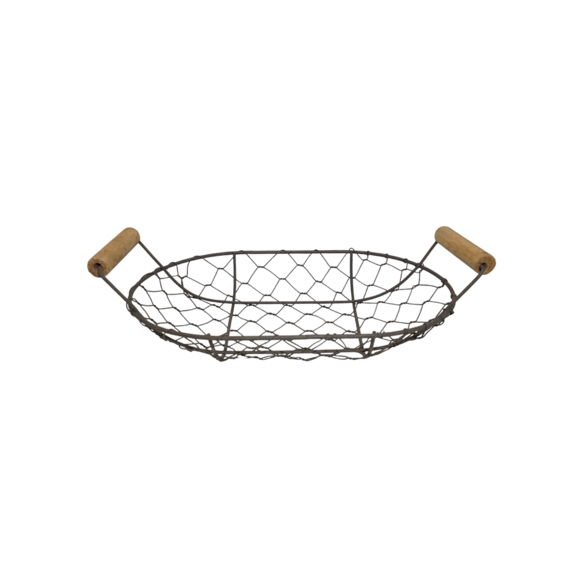 Darstellung von RP Schale oval flach mit 2 Holzgriffe