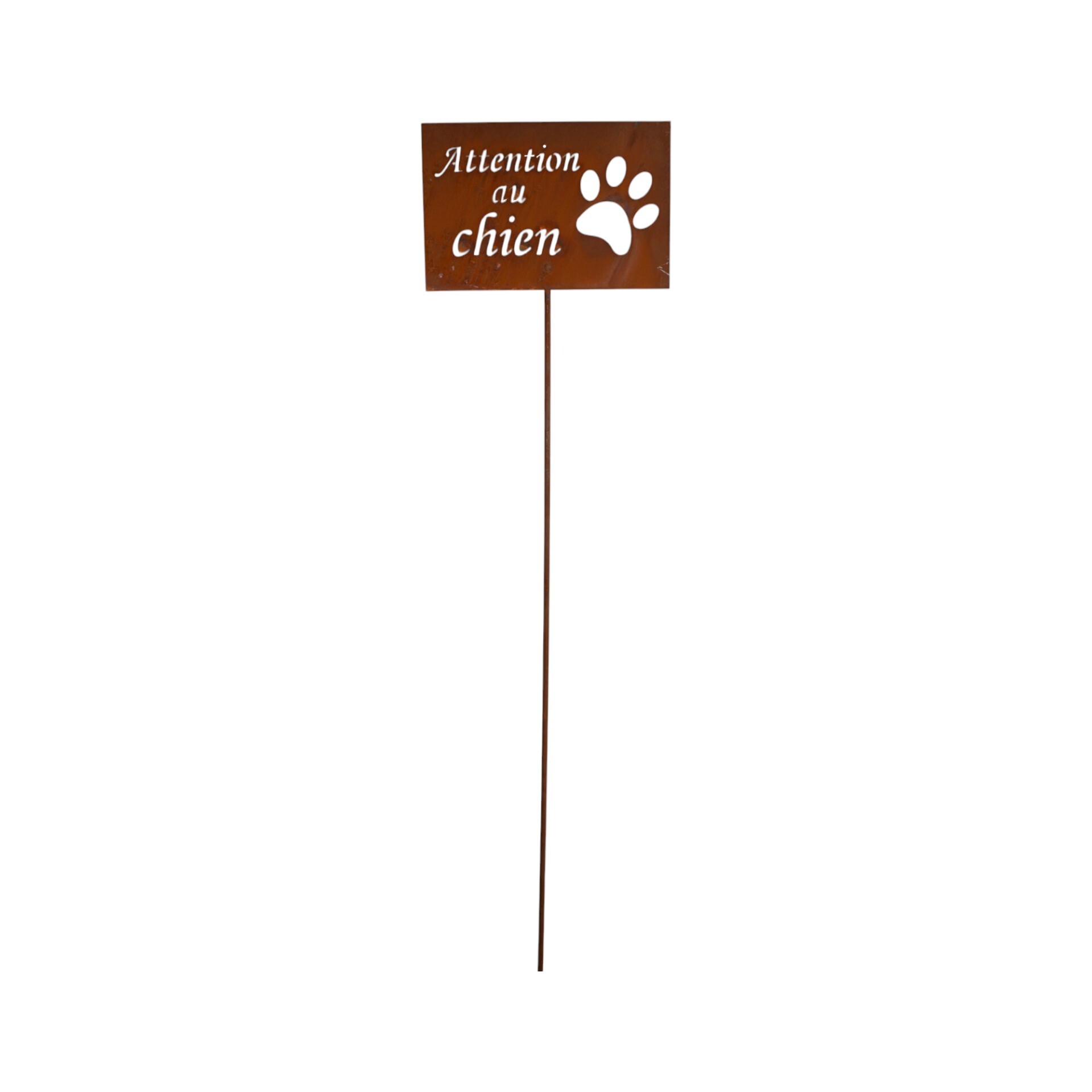 Darstellung von Tafel auf Stab Attention au chien