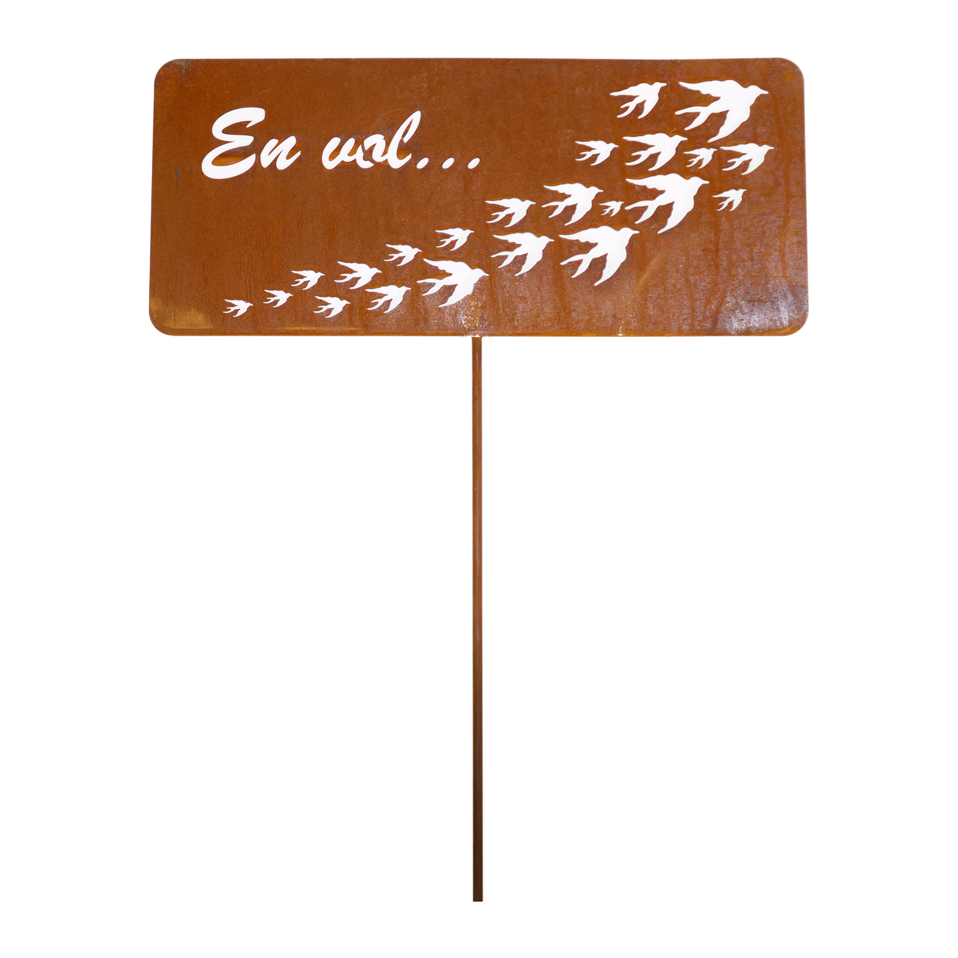 Darstellung von Tafel auf Stab  Schwalben En vol