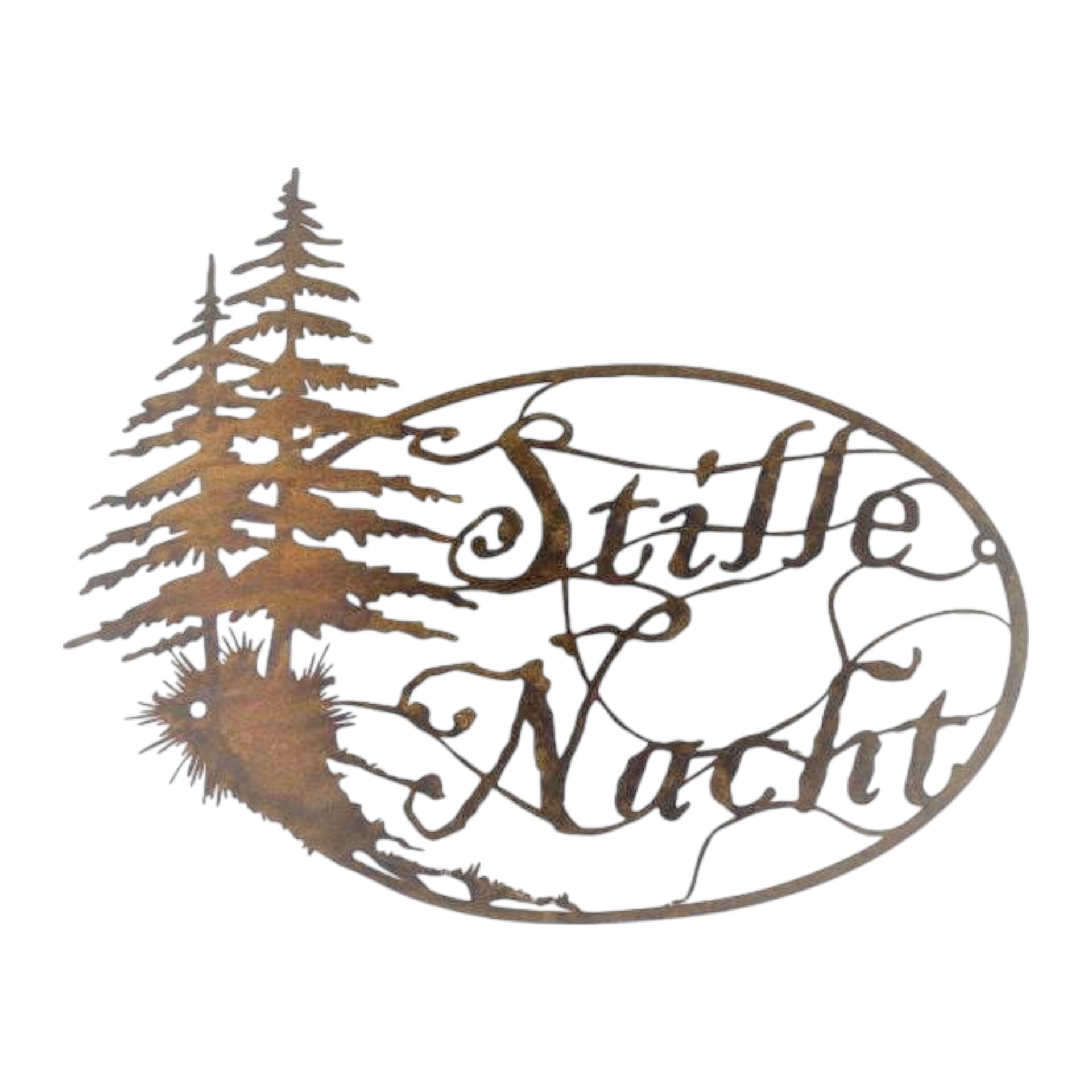 ovaler Kranz mit Bäume Stille Nacht 29,5x25 cm Darstellung von ovaler Kranz mit Bäume Stille Nacht 29,5x25 cm