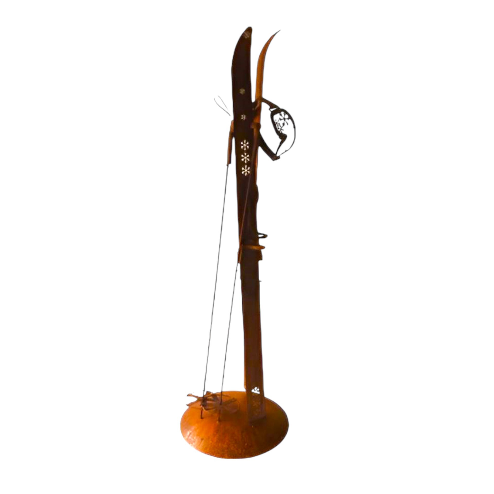 Skiständer mit Stecken und Brille klein Darstellung von Skiständer mit Stecken und Brille klein