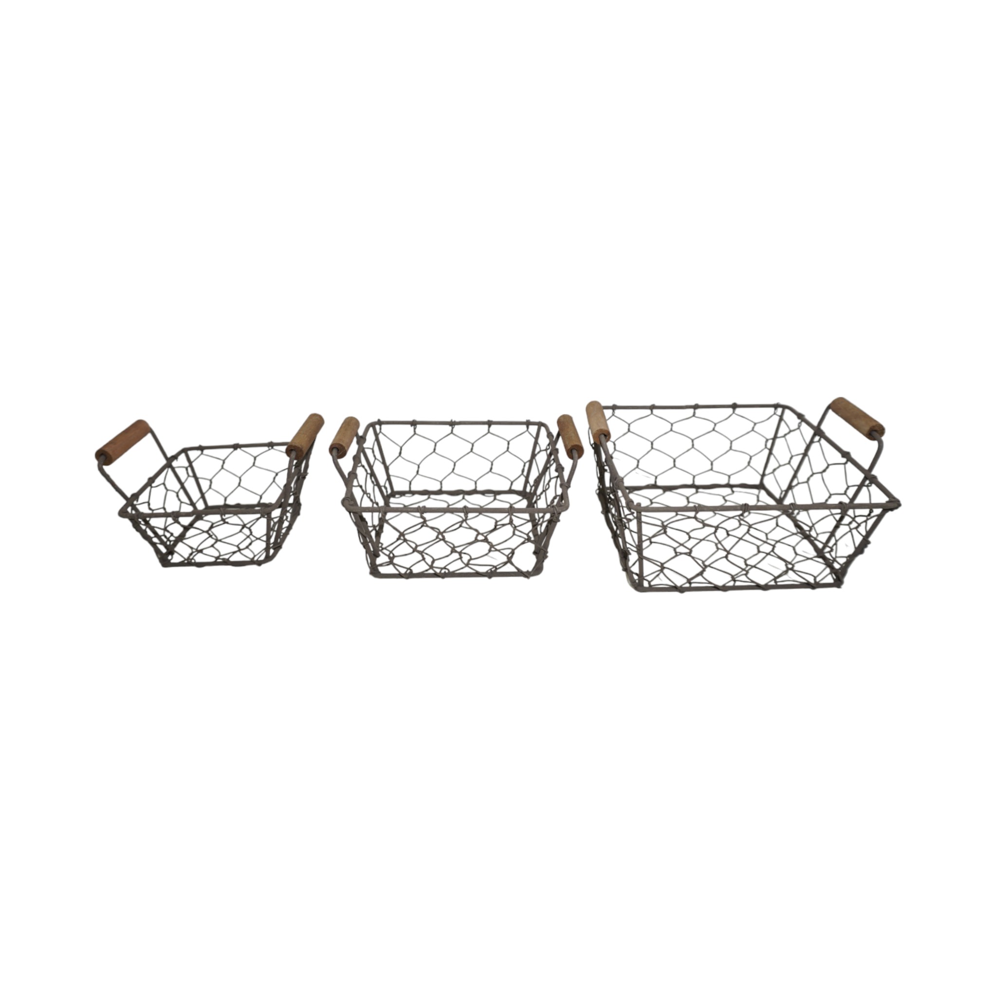 Körbeset quadratisch klein 3-tlg. rustico Darstellung von Körbeset quadratisch klein 3-tlg. rustico