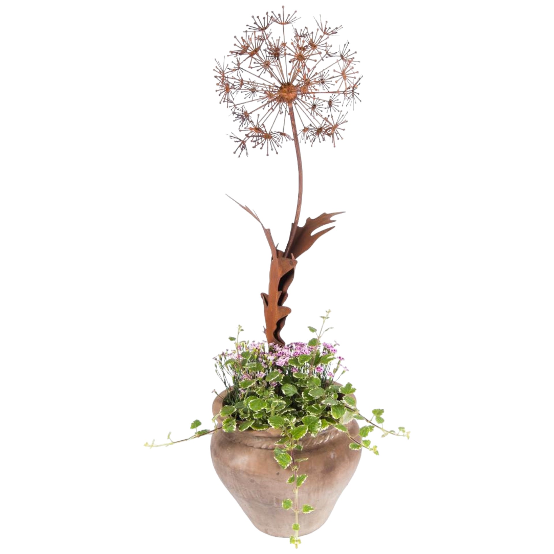 Löwenzahn klein auf Stab mit 2 Blätter ROST Darstellung von Löwenzahn klein auf Stab mit 2 Blätter ROST