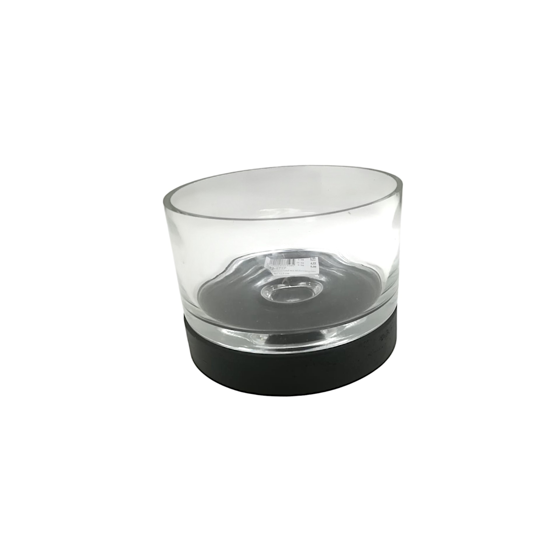 RP Glasvase rund mit Holzuntersetzer Darstellung von RP Glasvase rund mit Holzuntersetzer