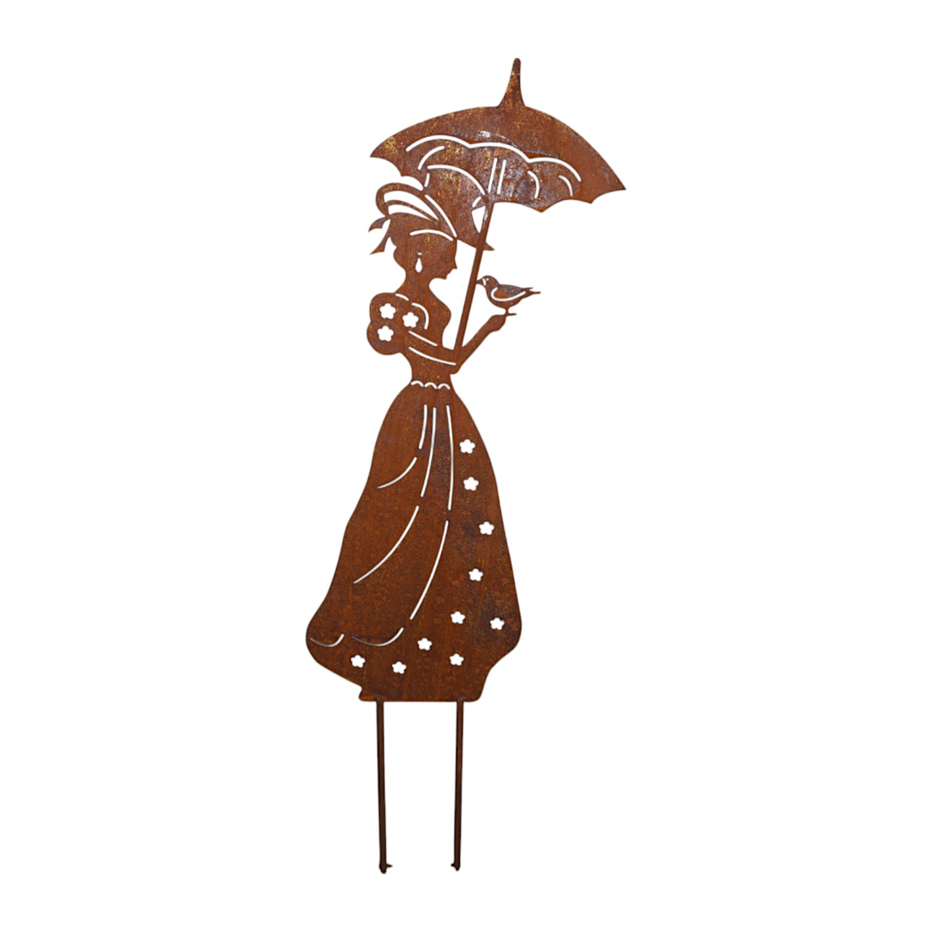 Darstellung von Dame mit Hut u. Regenschirm gross