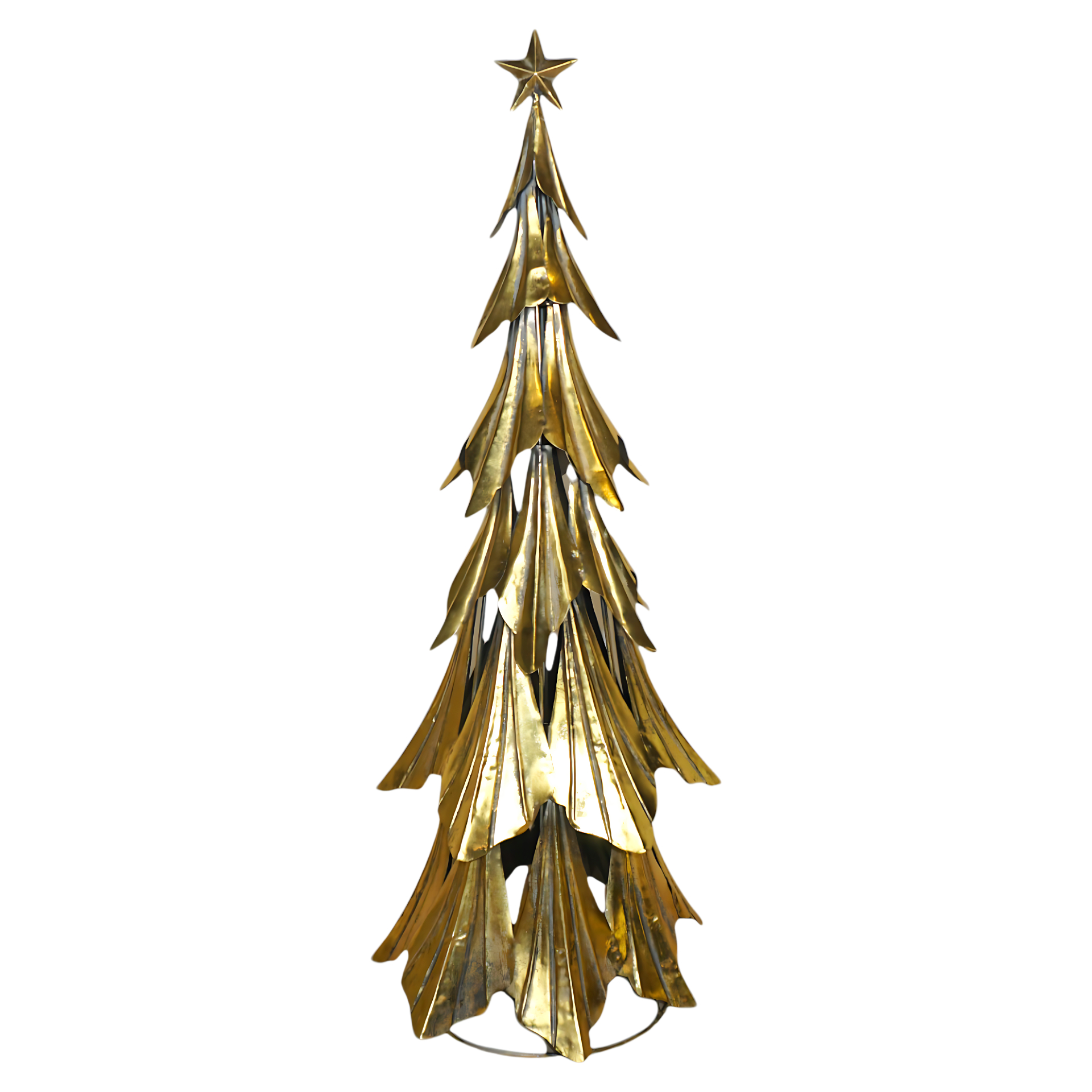 Darstellung von Weihnachtsbaum gold gross mit Stern