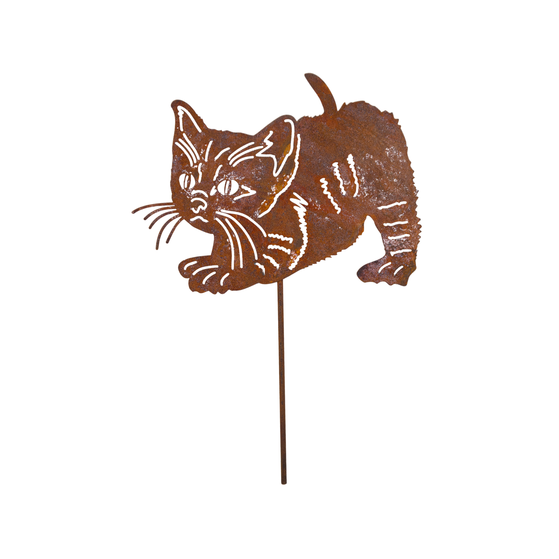 Darstellung von Katze lauernd klein auf Stab