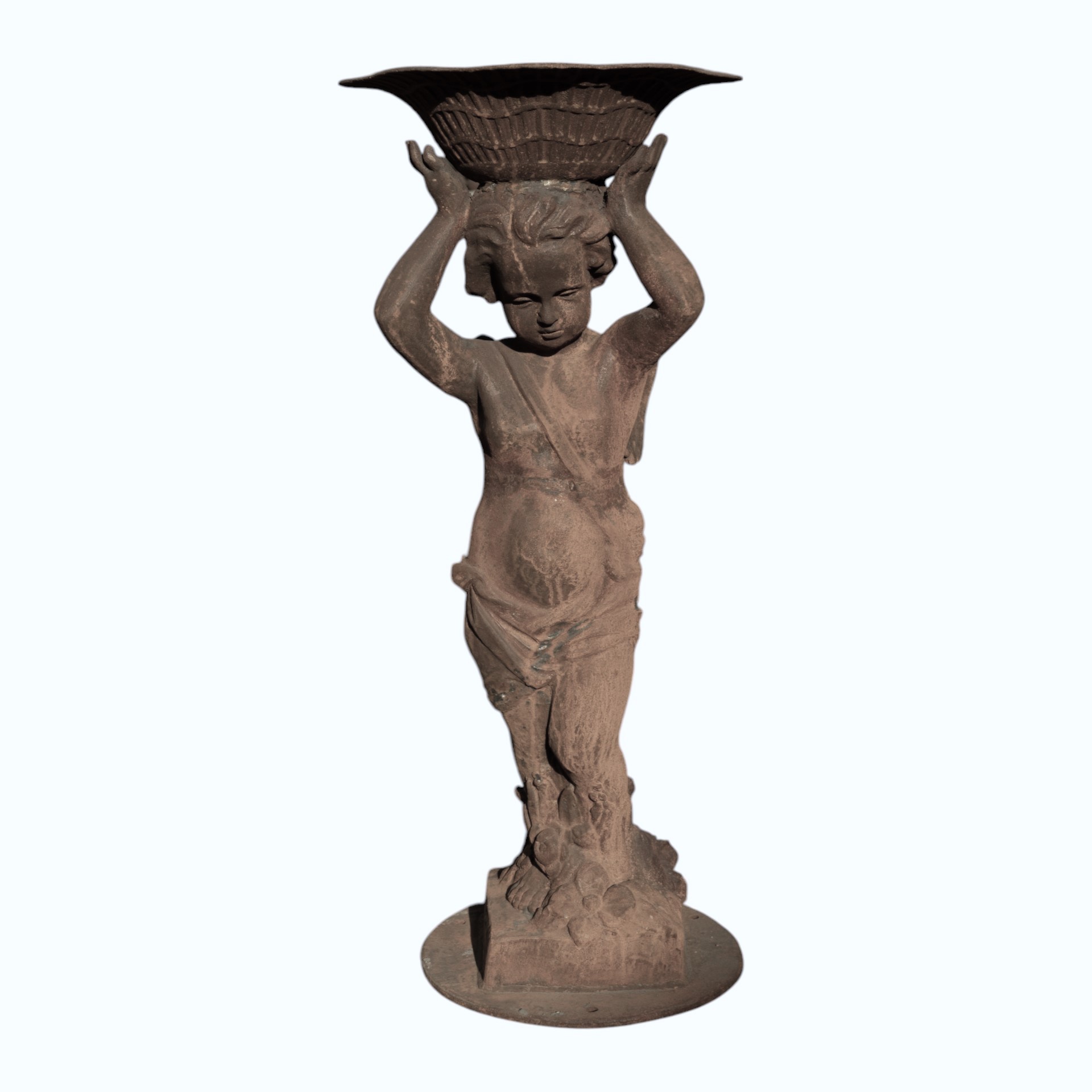 Junge mit Trinkschale bleifarben Darstellung von Junge mit Trinkschale bleifarben