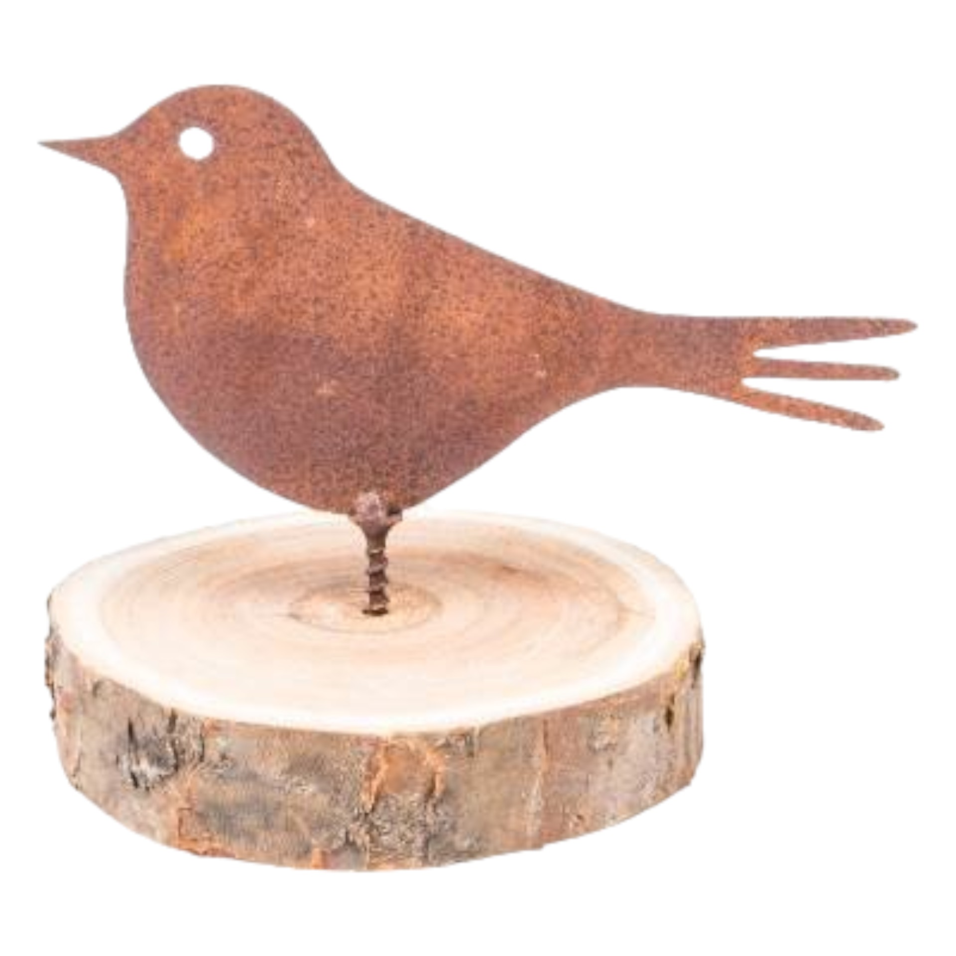 Spatz mit Dorn, 13x6 cm, rost Darstellung von Spatz mit Dorn, 13x6 cm, rost