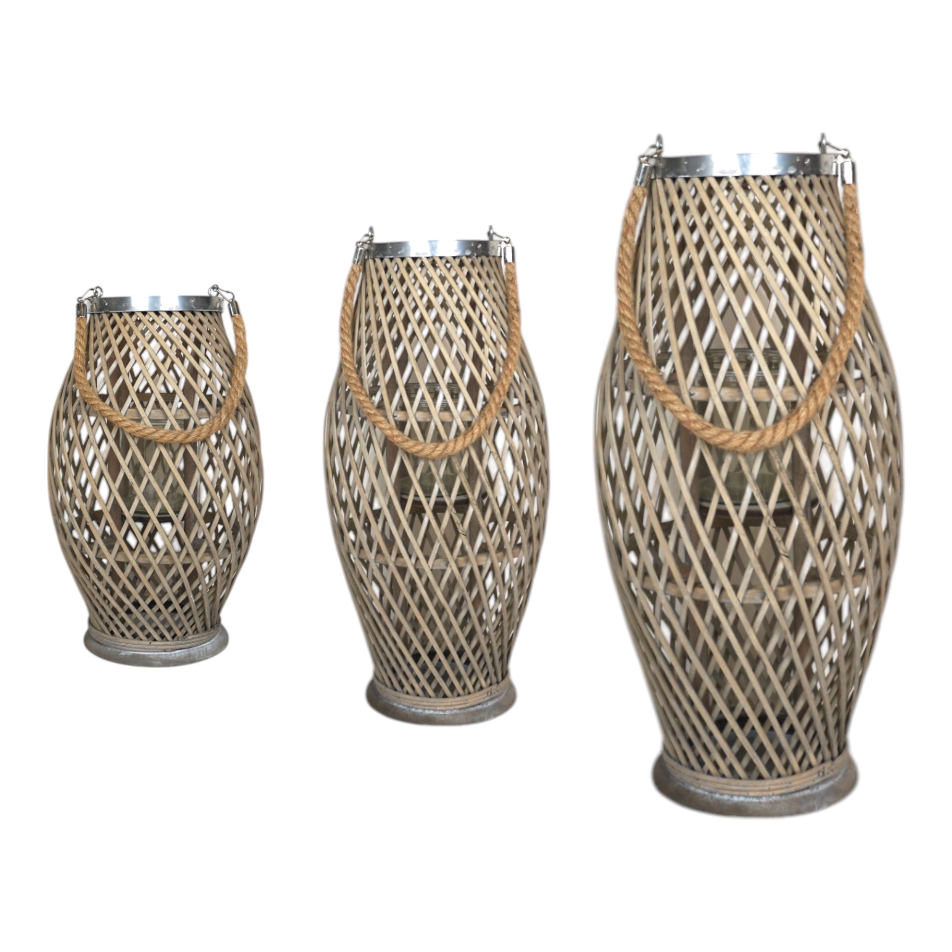 Bambuslaterne gross mit Glas Darstellung von Bambuslaterne gross mit Glas