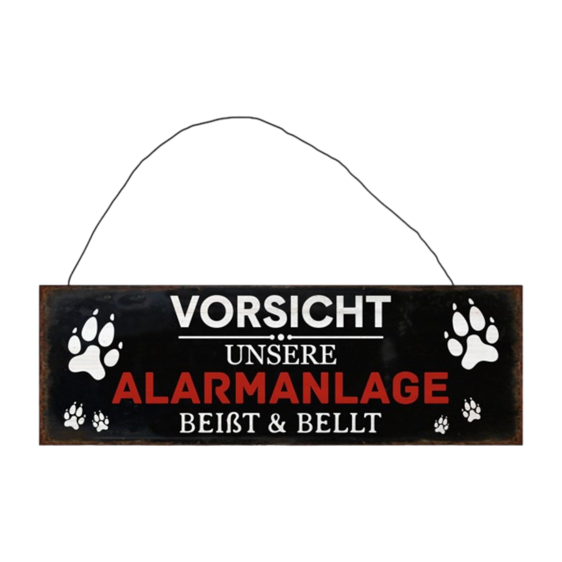Darstellung von UV Schild Vorsicht unsere Alarmanlage...