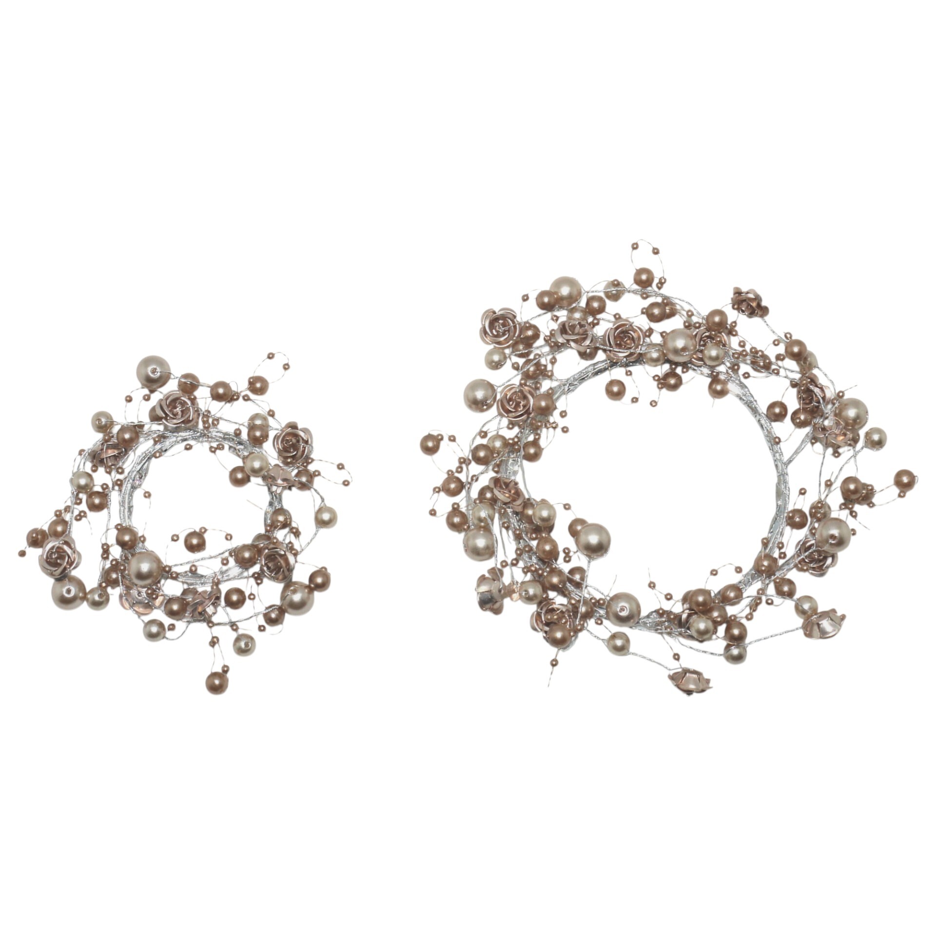 Darstellung von Perlenkranz gold mittel Perlen/Rosen
