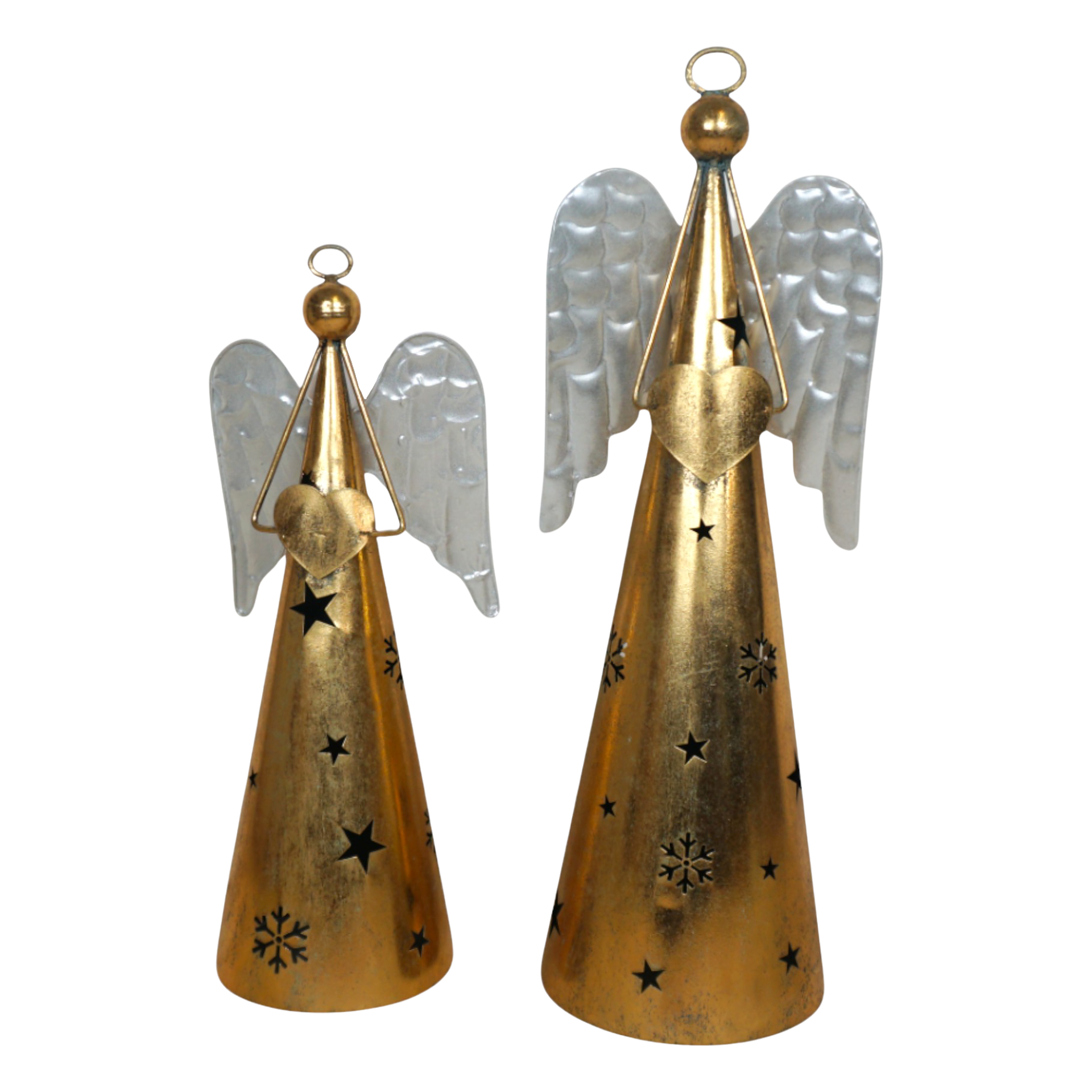Darstellung von goldener Engel mit silberne Flügel 2-tlg.