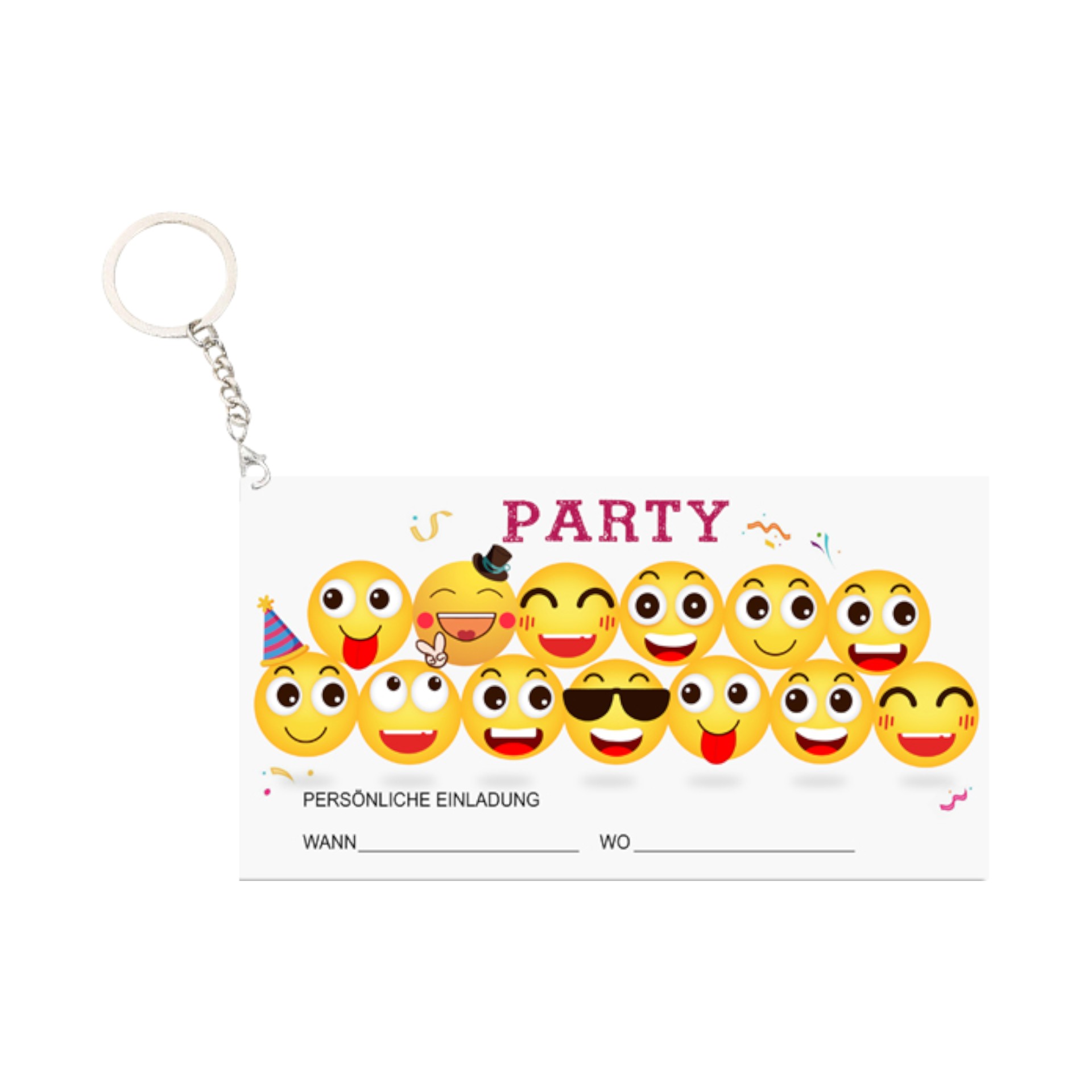 Darstellung von RP Schild Partyeinladung mit Anhänger