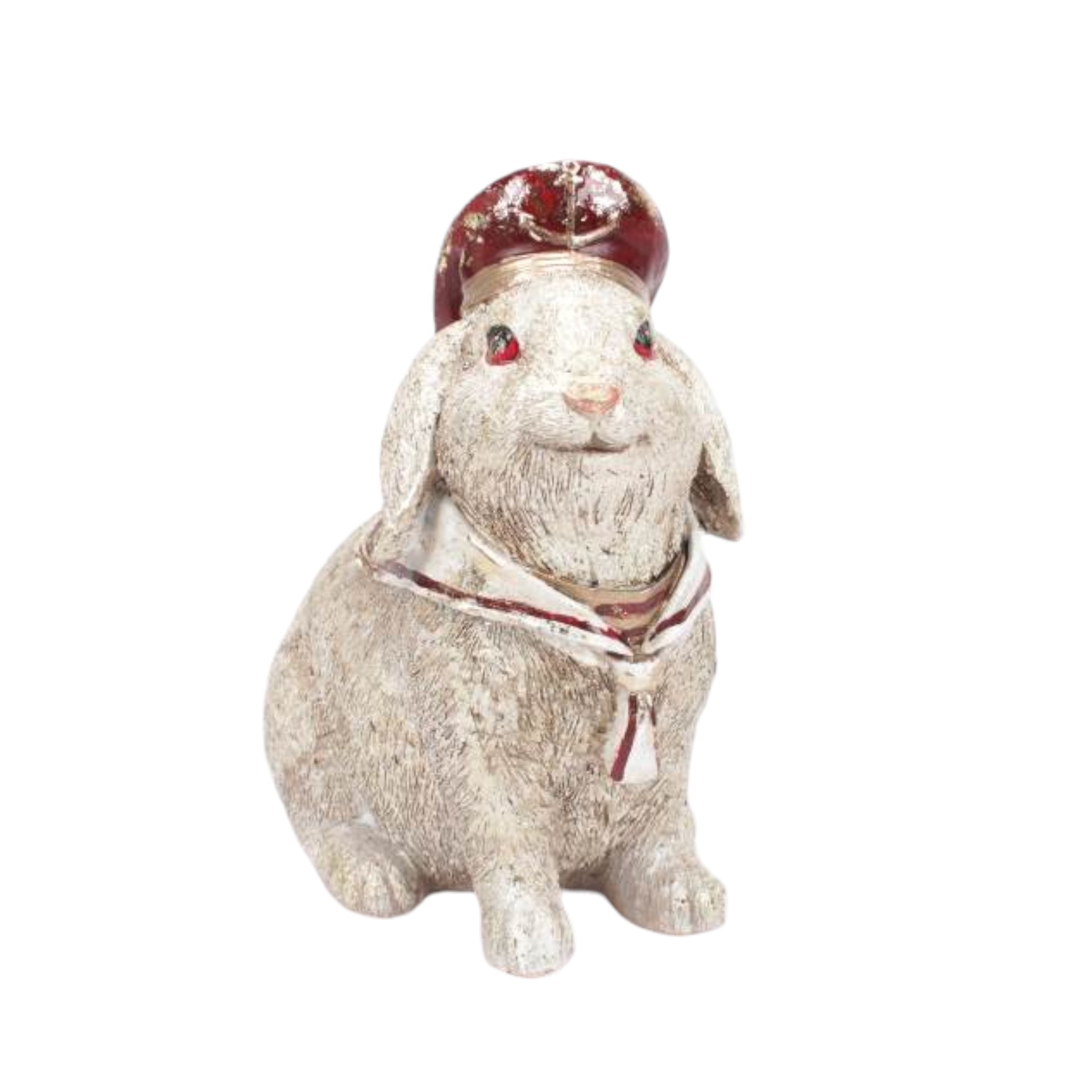 Darstellung von RP sitzender Hase mit Mütze und Schal