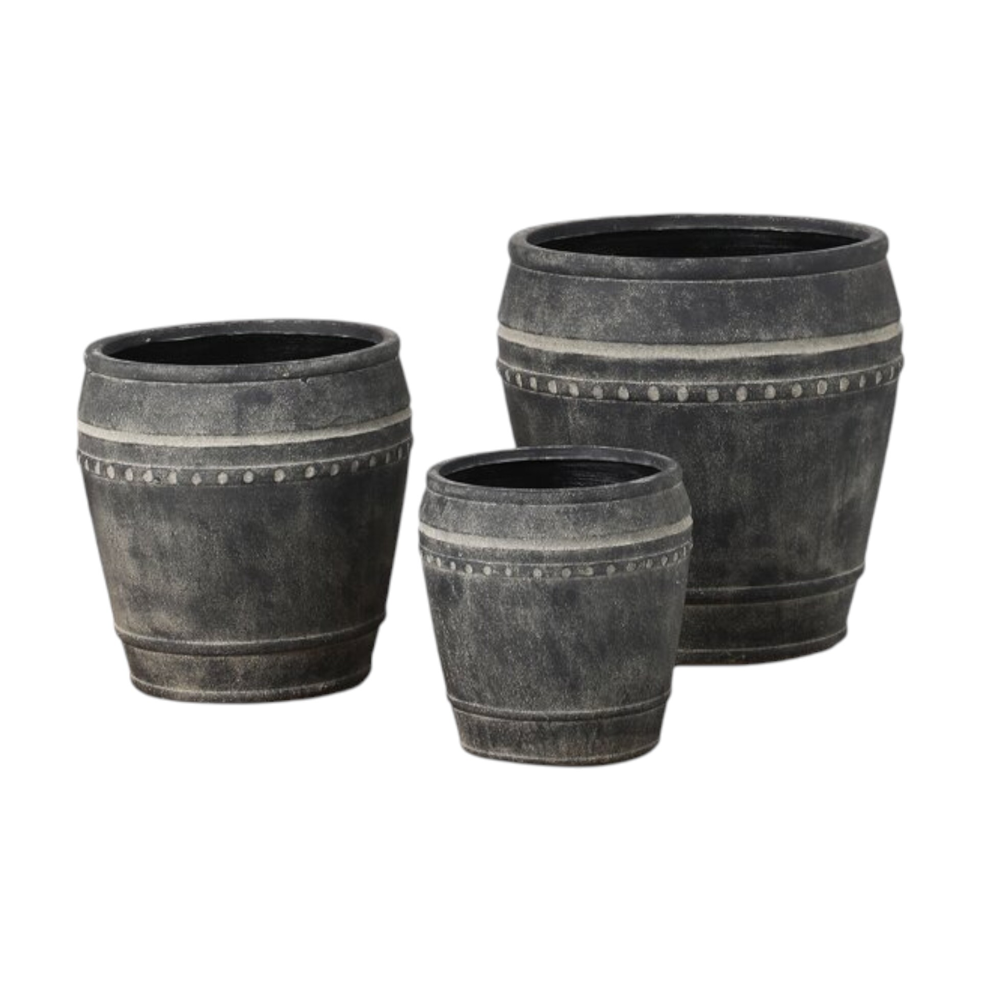 Darstellung von Zementtöpfe 3tlg. black mamba konisch