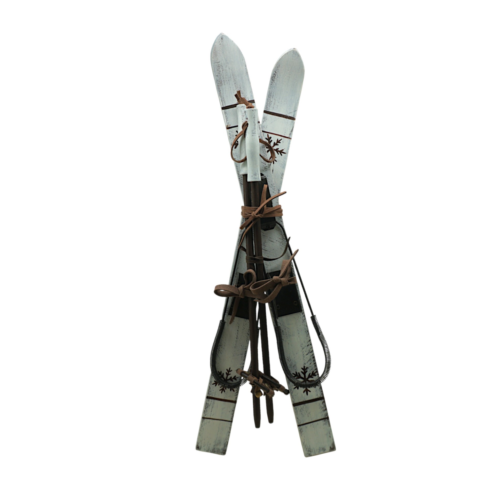 Darstellung von Skiset weiss m. Stecken gross